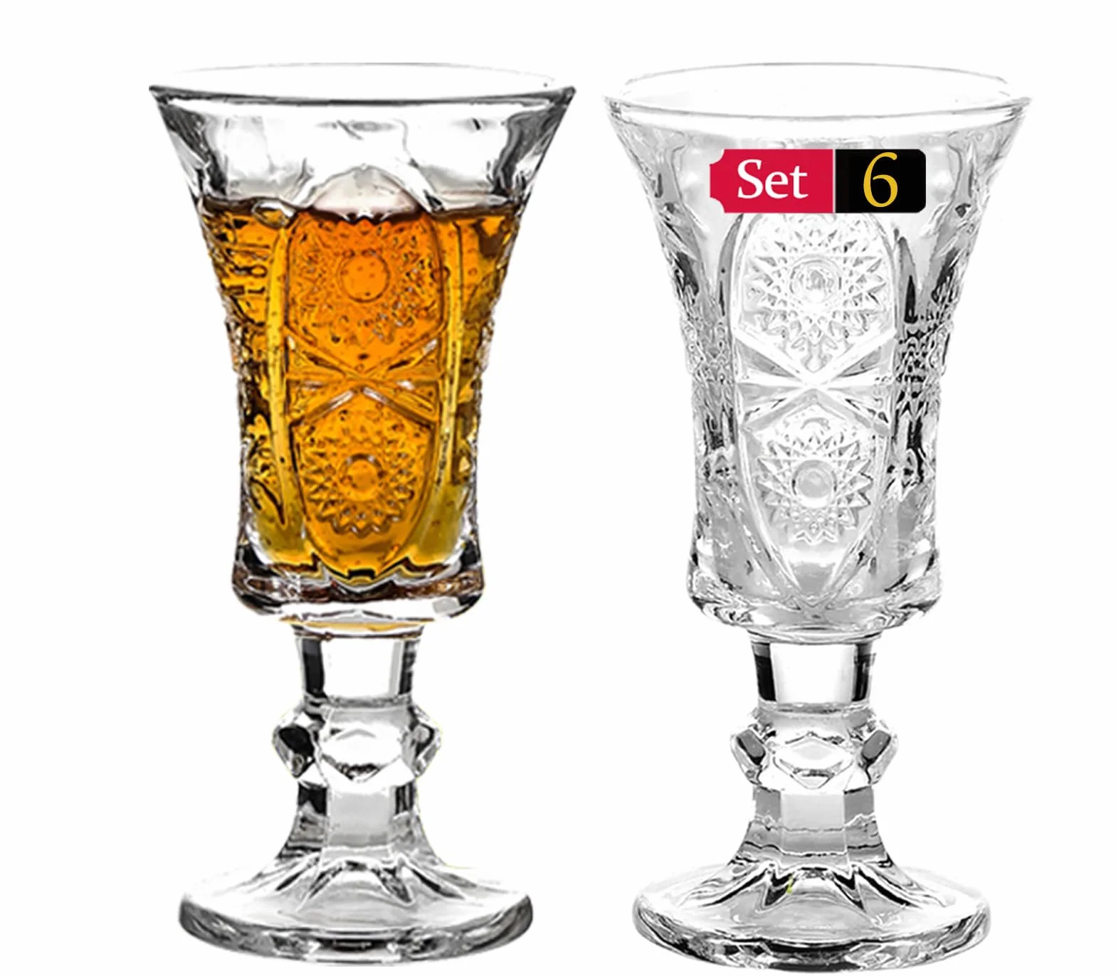 Kieliszki portowe z łodygą, kieliszki do sherry | zestaw kieliszków do shotów | kieliszki do limoncello 37 ml (6)