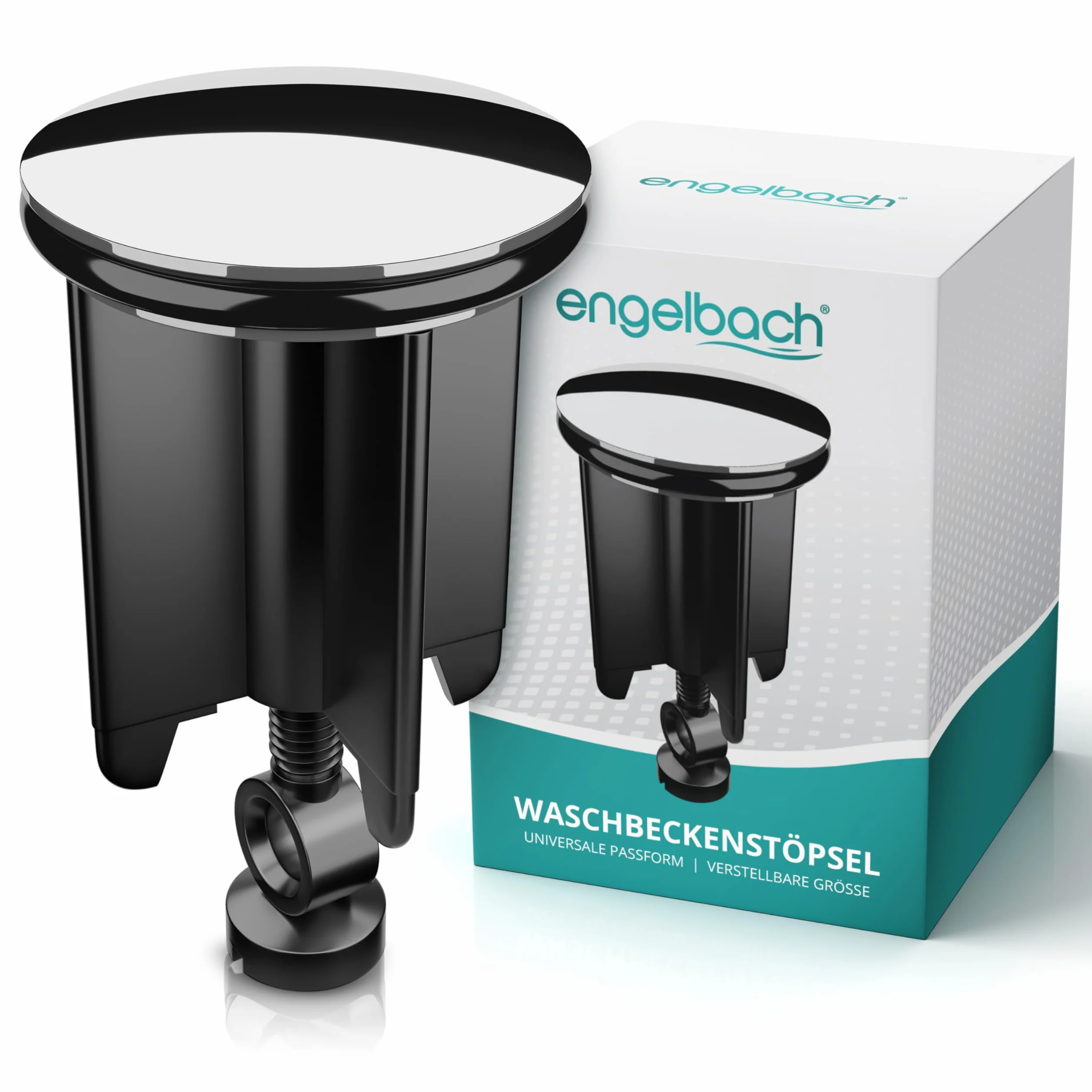 Engelbach® Korek do umywalki 40 mm uniwersalny – stabilny, nierdzewny i trwały – korek do odpływu do umywalek i bidetów z regulowaną wysokością śruby
