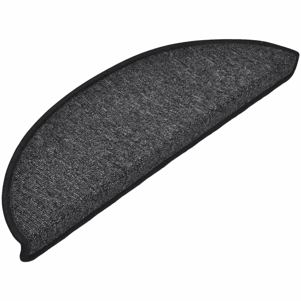 vidaXL Maty na schody 15 szt. 56x17x3 cm Antracyt Półokrągłe