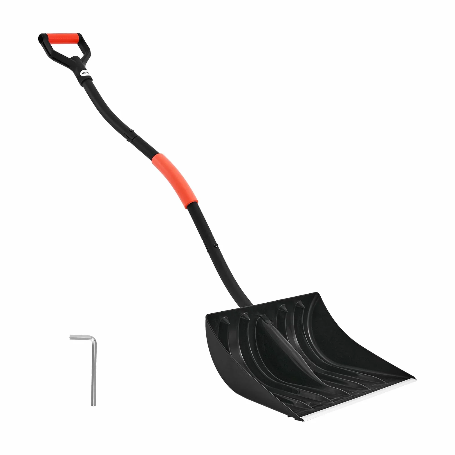 VEVOR Łopata do śniegu na podjazd, łopata do śniegu o szerokości 42 cm z uchwytami w kształcie litery D i aluminiowym ostrzem, łopata do odśnieżania o dużej pojemności, lekkie narzędzie do usuwania