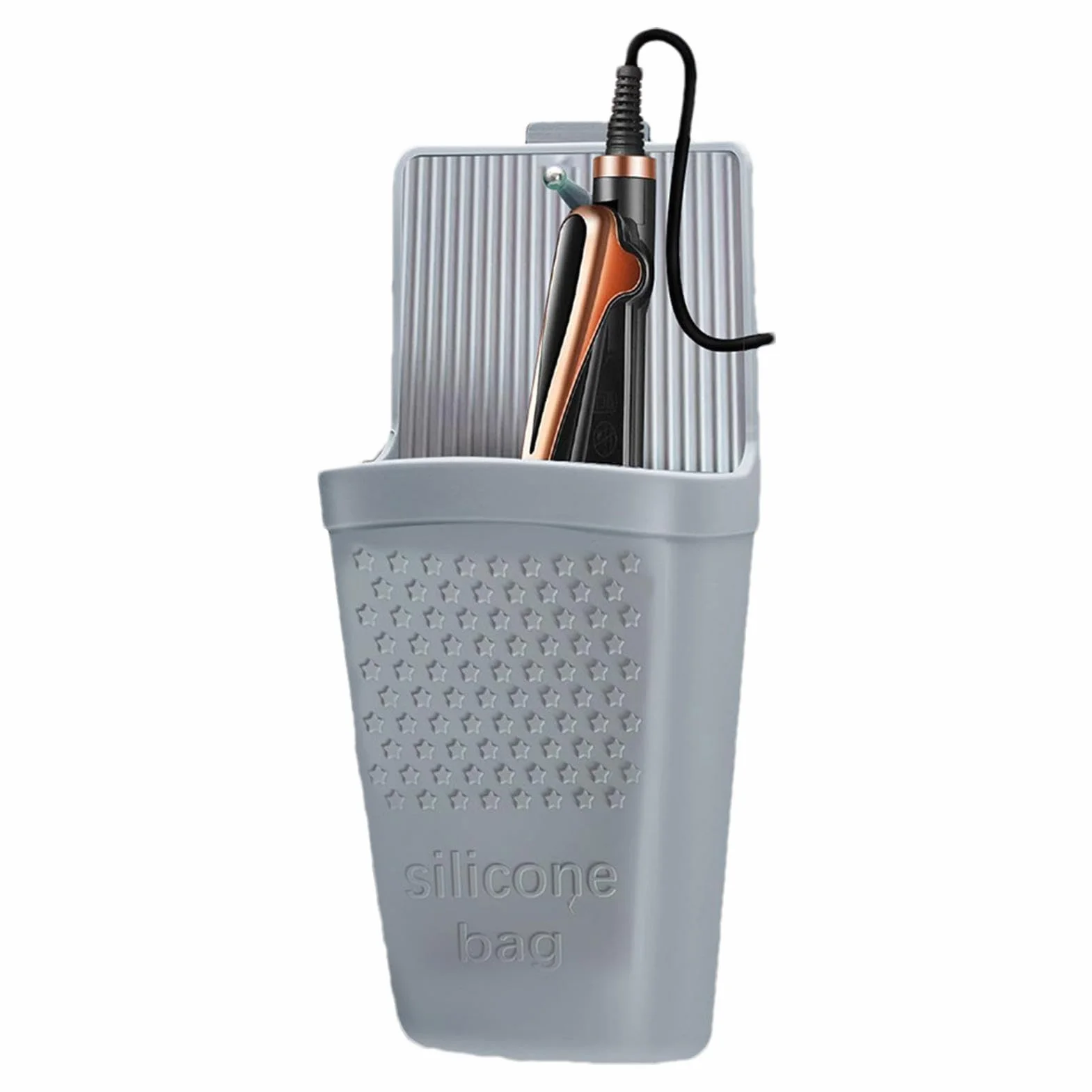 Hot Iron Holder, Silicone Hair Tool Bag, Heat Resistant Iron Holder, Portable Curling Iron Holder, Suction Cup Hair Tool Organizer, Effortless Mobility, Flexible Usage For Straightener Hair