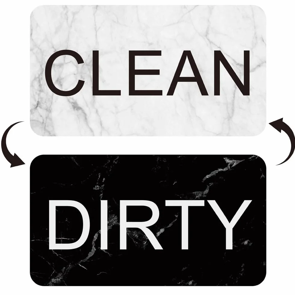 INF Magnes do zmywarki CLEAN/DIRTY szyld dwustronny biały/czarny magnes do mycia w zmywarce do naczyń akcesoria kuchenne gadżety kuchenne