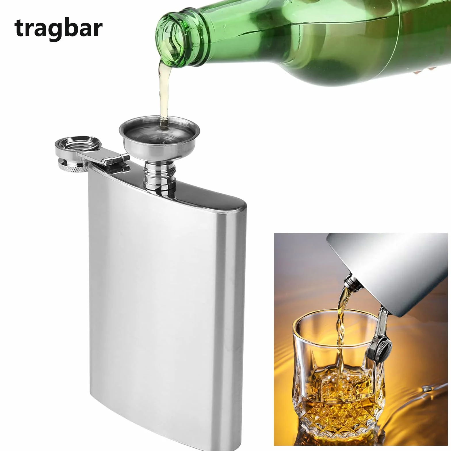 Willingood zestaw piersiówek i lejek ze stali nierdzewnej 304 8oz 227 ml