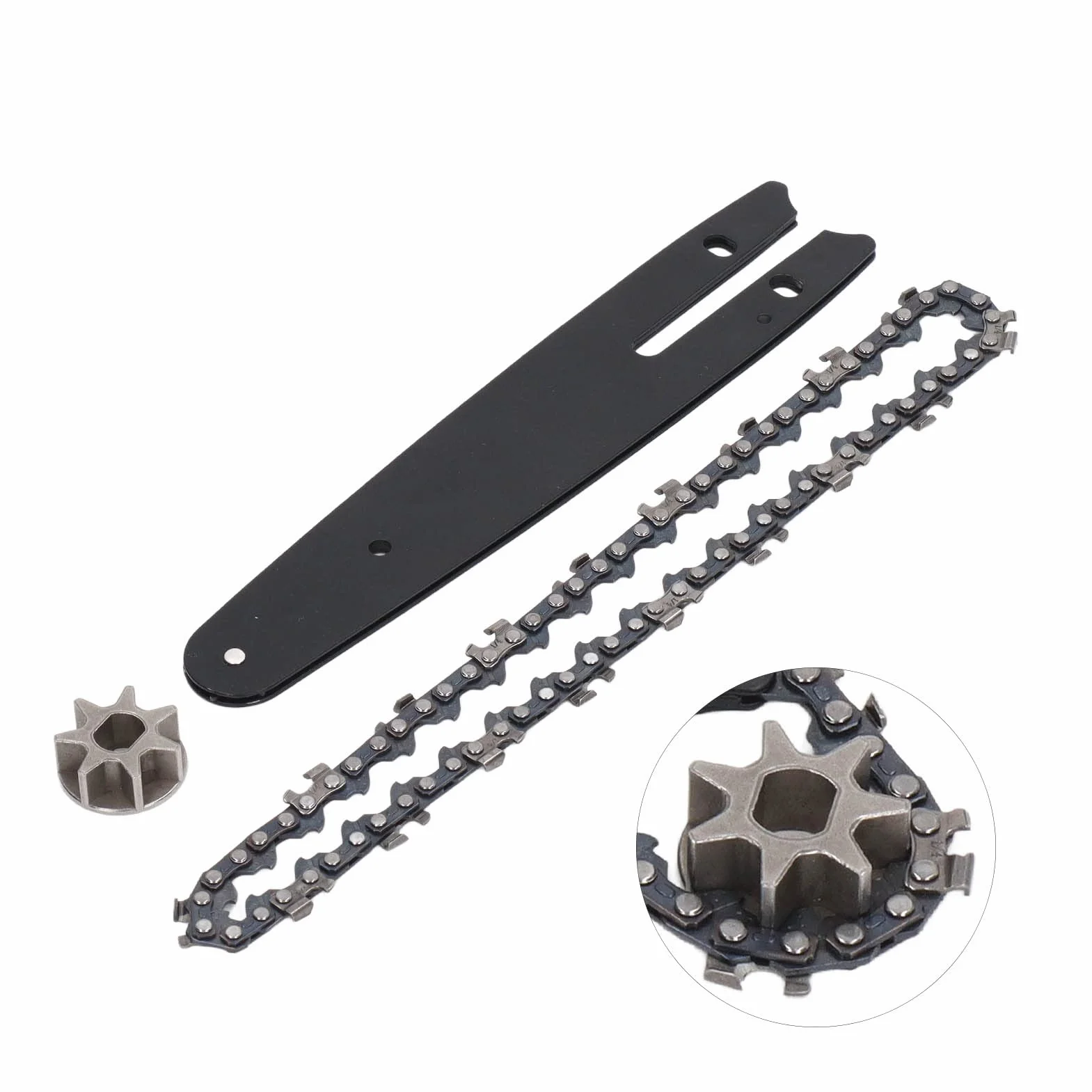 Aramox Zestaw Łańcuchów do Piły Łańcuchowej, Stalowa Zębatka 186 mm, Płyta Prowadząca 230 mm, 6-calowa Mini Piła