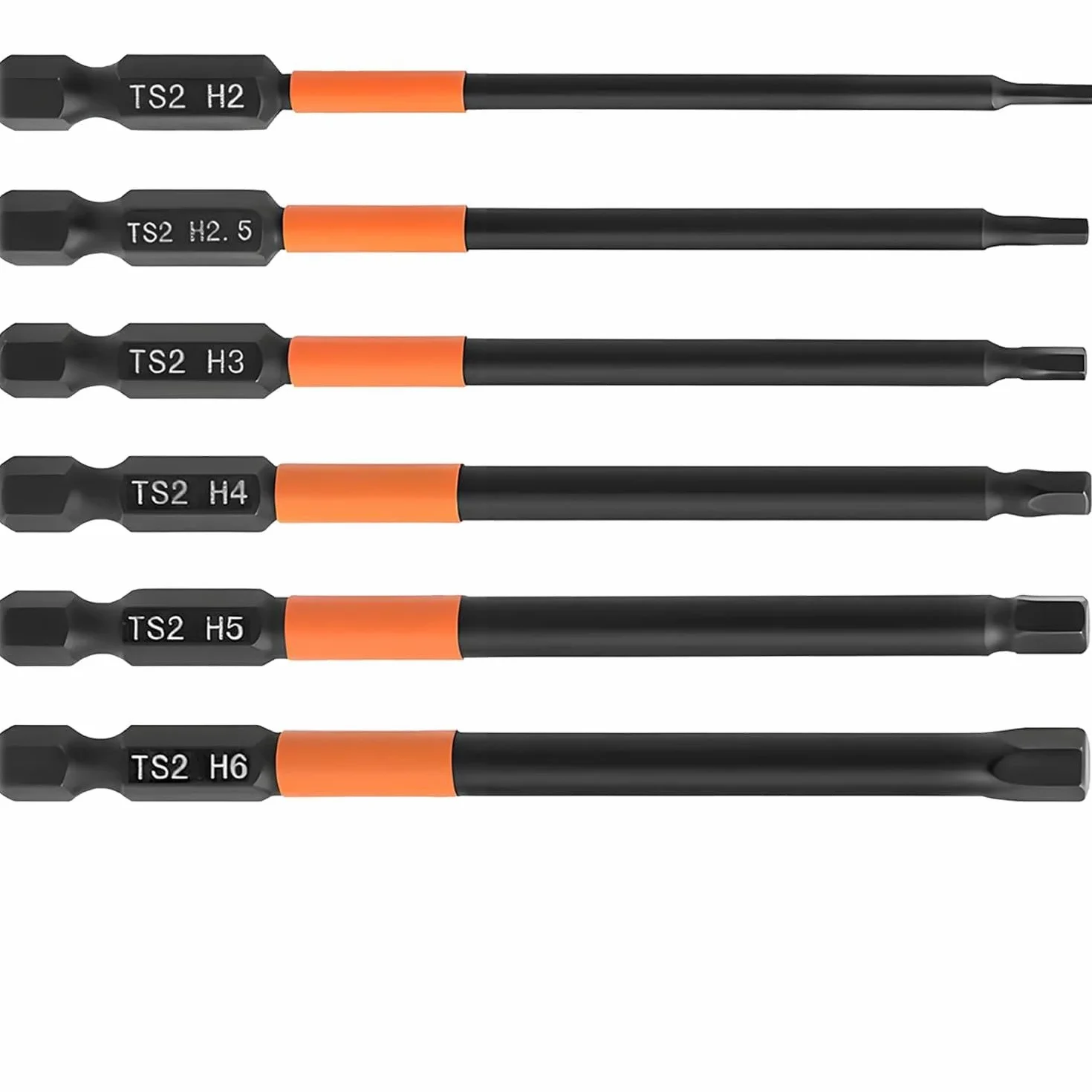 Impact Hex Head Allen Bit Break,6 szt. Śruby sześciokątne 1/4" S2 stalowe magnetyczne sześciokątne bity wkrętaków do montażu mebli i napraw samochodów