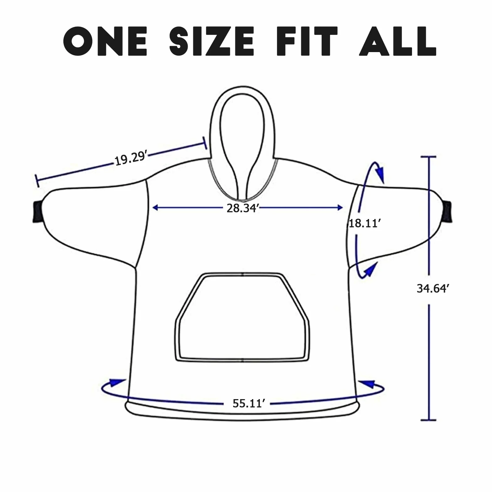 sherpa bluza z kapturem, oversize, oryginalna, super miękka, przytulna, ciepła, ogromna bluza z kapturem, koc z rękawami, sweter bożonarodzeniowy, dla kobiet i mężczyzn, prezent dla kobiet