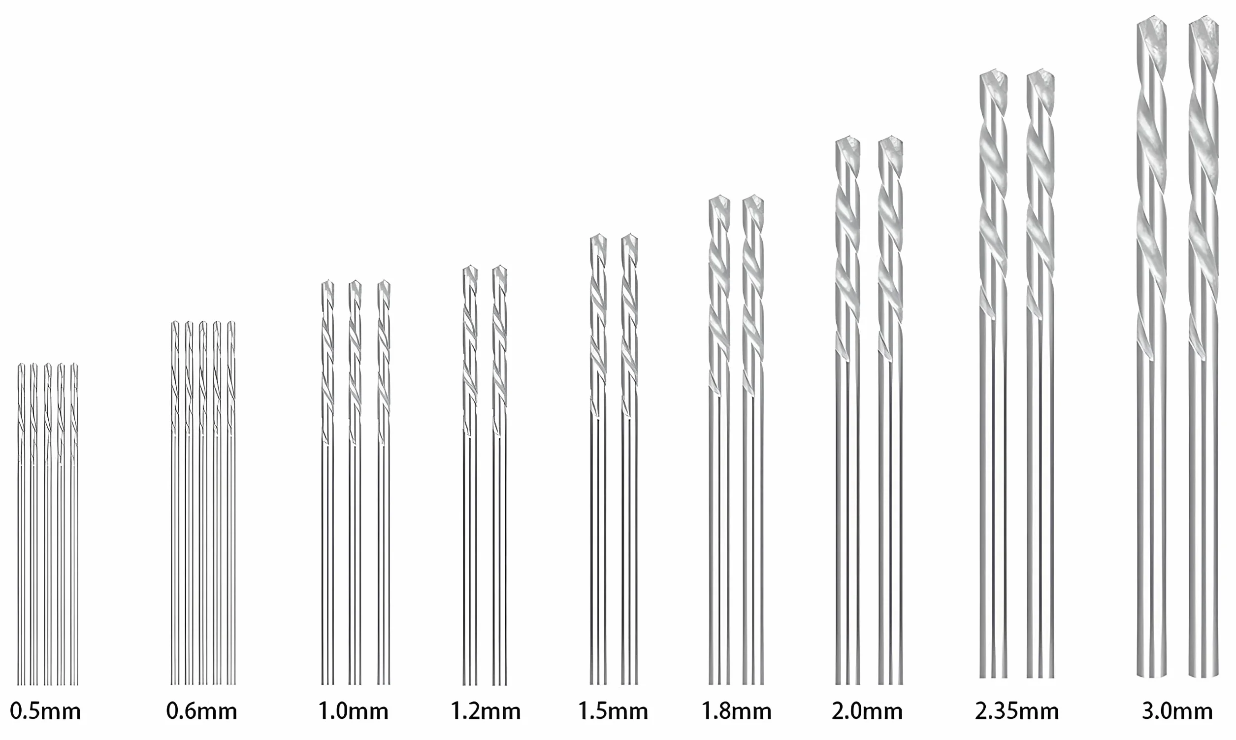 FALON TECH Mini zestaw wierteł ręcznych, 26-częściowy, 0,5 – 3,0 mm HSS wiertło pinowe Vise – mini wiertarka – zestaw wierteł spiralnych – zestaw wierteł precyzyjnych do drewna, tworzywa sztucznego, aluminium, PCB i żywicy odlewniczej