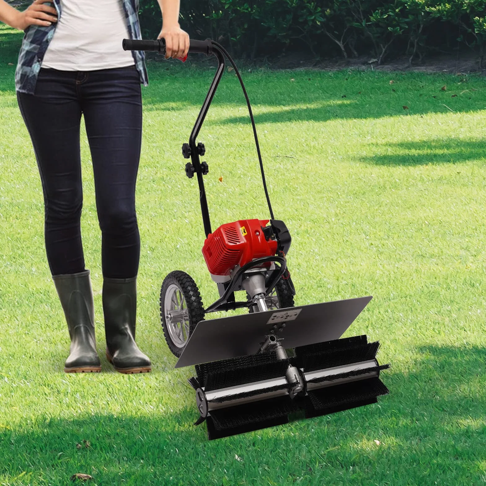 43 CC 2-suwowa zamiatarka 1,7 HP, spalinowa miotła silnikowa, do odśnieżania, szeroko stosowana w prywatnych gospodarstwach domowych, szkołach, do czyszczenia dróg, śniegu i trawników