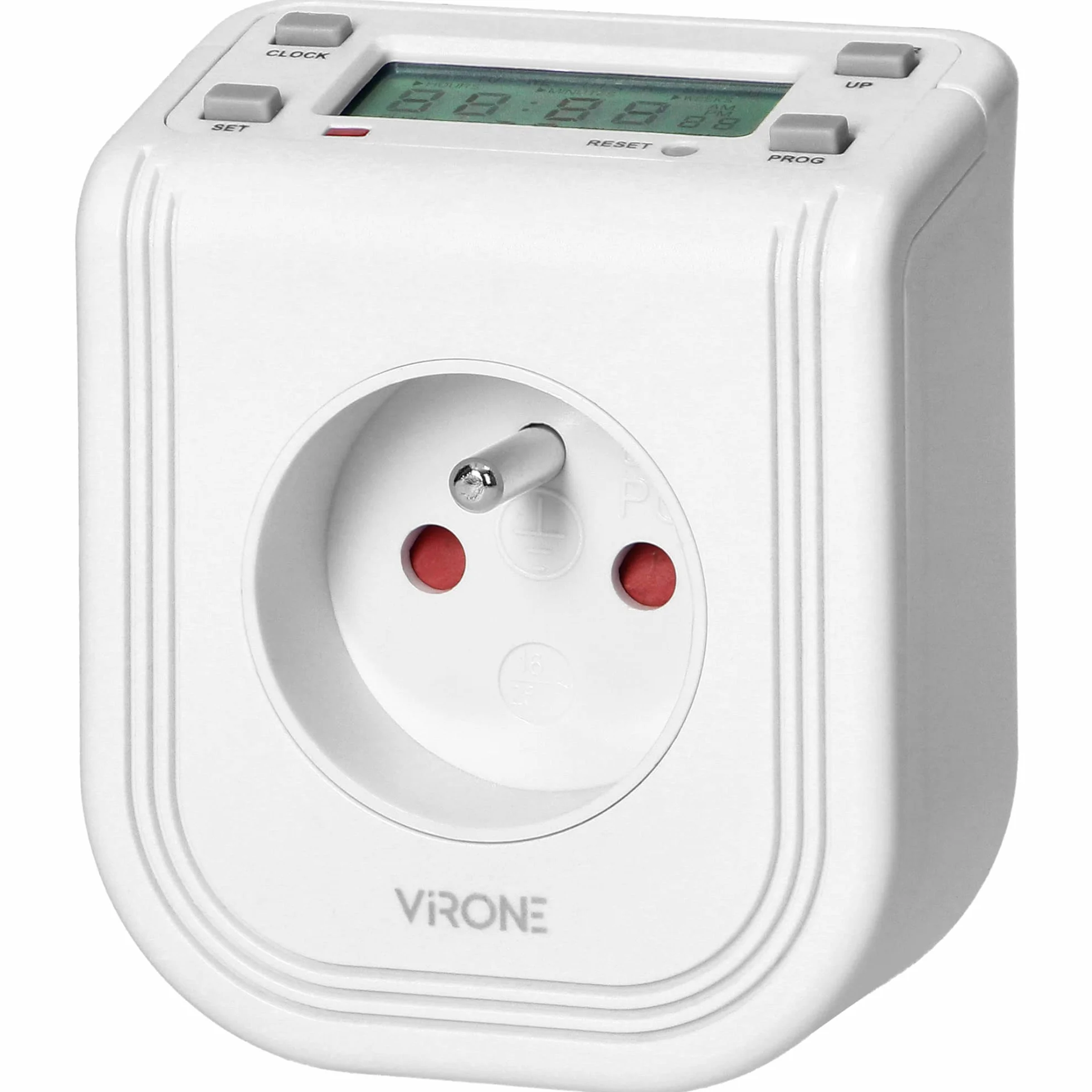 Virone Elektroniczny programator czasowy z górnym wyświetlaczem LCD, 230 VAC 3680W, 16 punktów przełączenia, symulator obecności