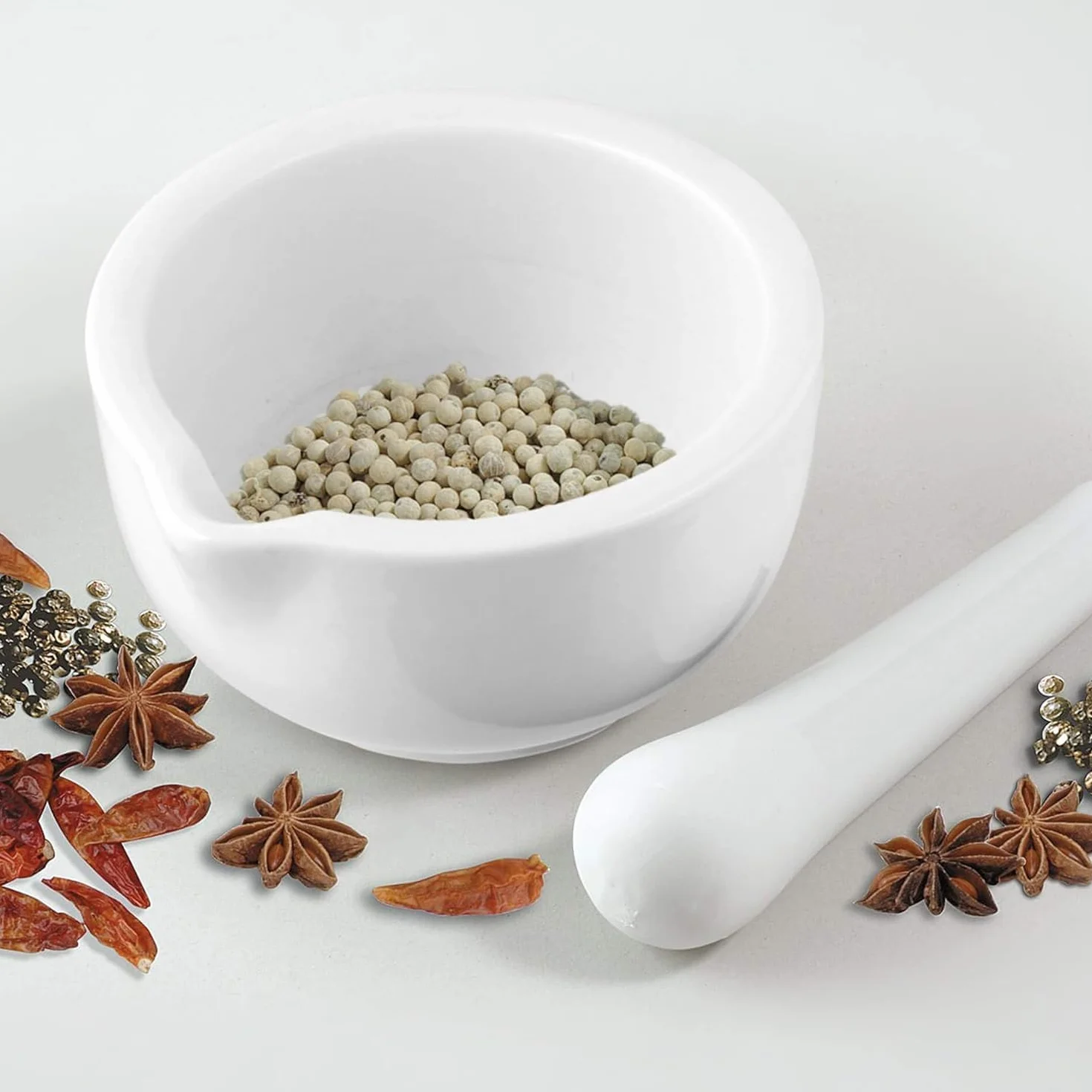 Zestaw moździerza, mały porcelanowy zestaw, miska pesto, idealna do domu i laboratorium (60 mm))