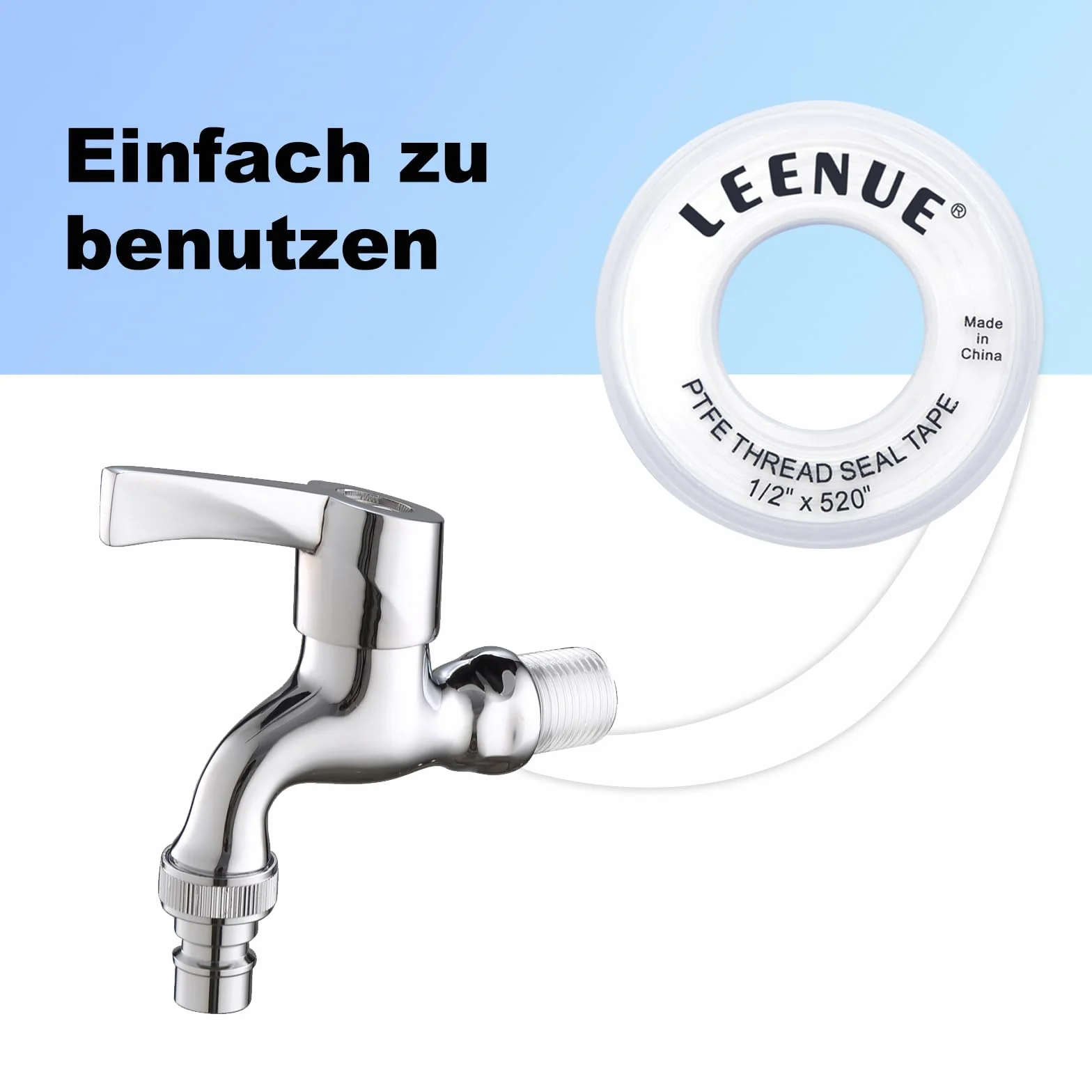 Taśma teflonowa Gewindedichtband, taśma uszczelniająca PTFE, 2-pakiet, dobrze uszczelniająca taśma wodoszczelna do zapobiegania wyciekom w rurach, głowicach prysznicowych i kanałach ściekowych
