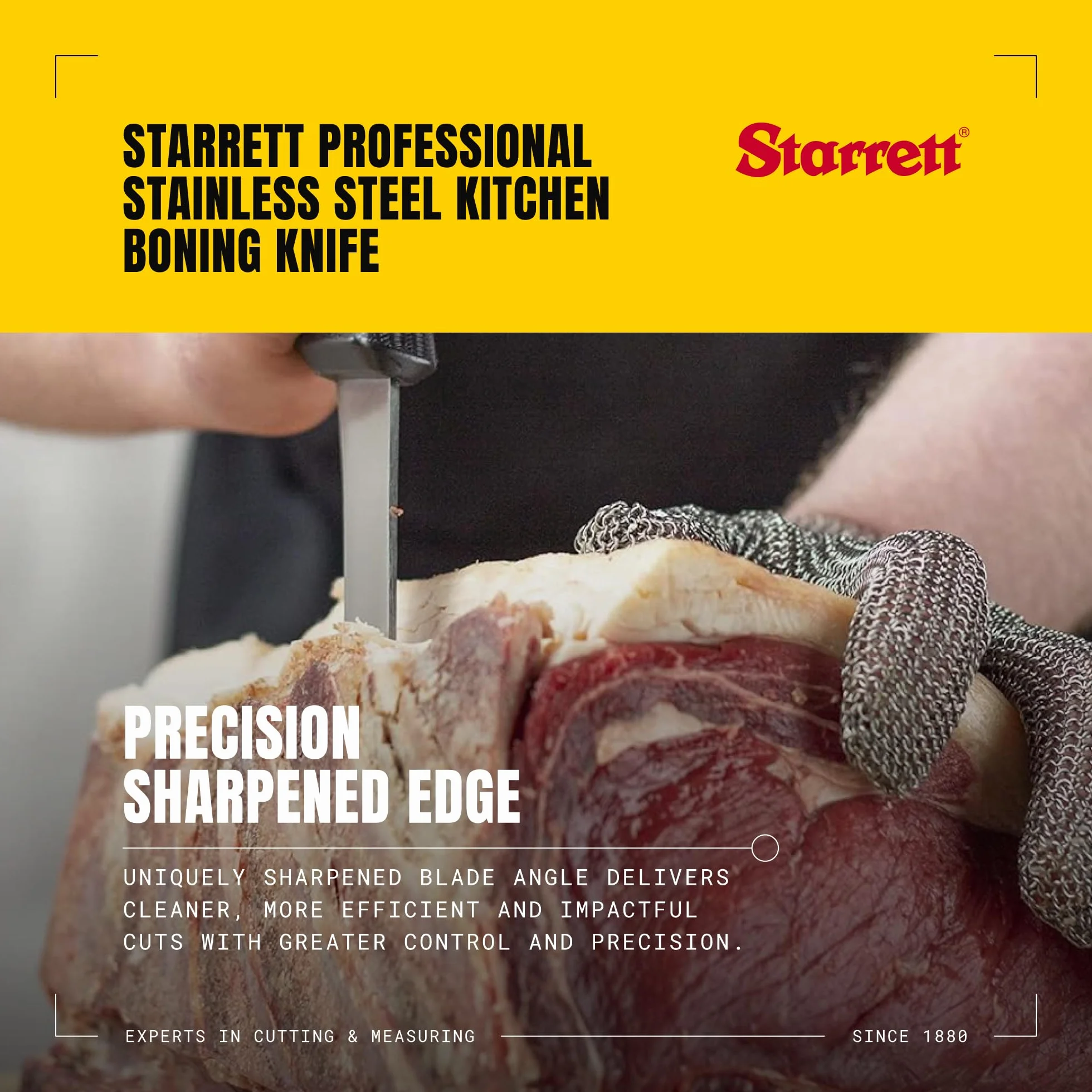 Starrett Nóż do kości wąski zakrzywiony 6" (150 mm) czerwony uchwyt BKR106-6