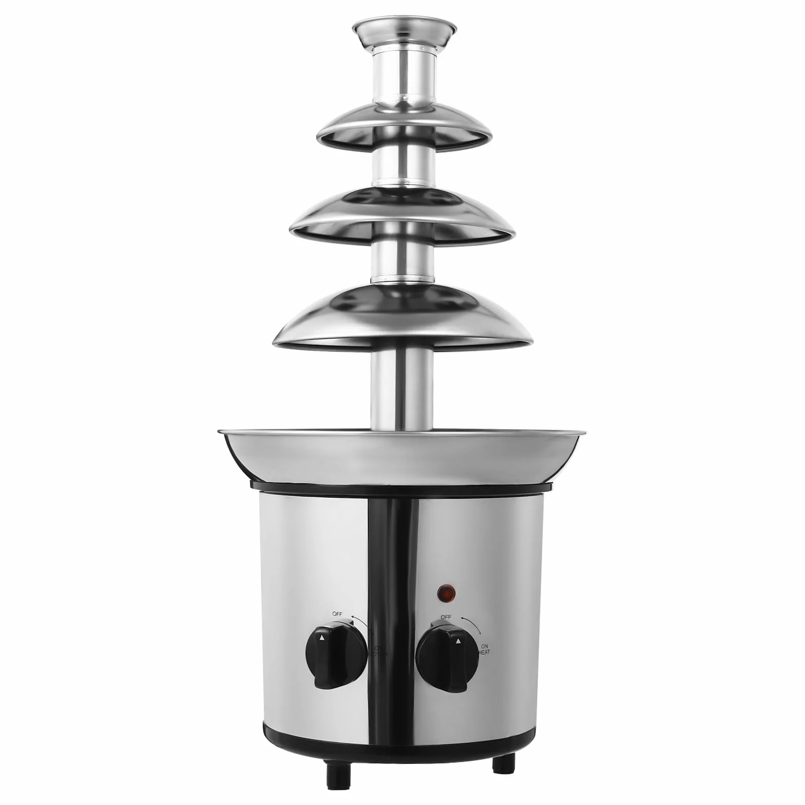 Elektryczna fontanna czekoladowa, 4 poziomy, 170 W, ze stali nierdzewnej, 1,8 l, fontanna czekoladowa, fondue, łatwa do czyszczenia, z funkcją topienia na imprezy