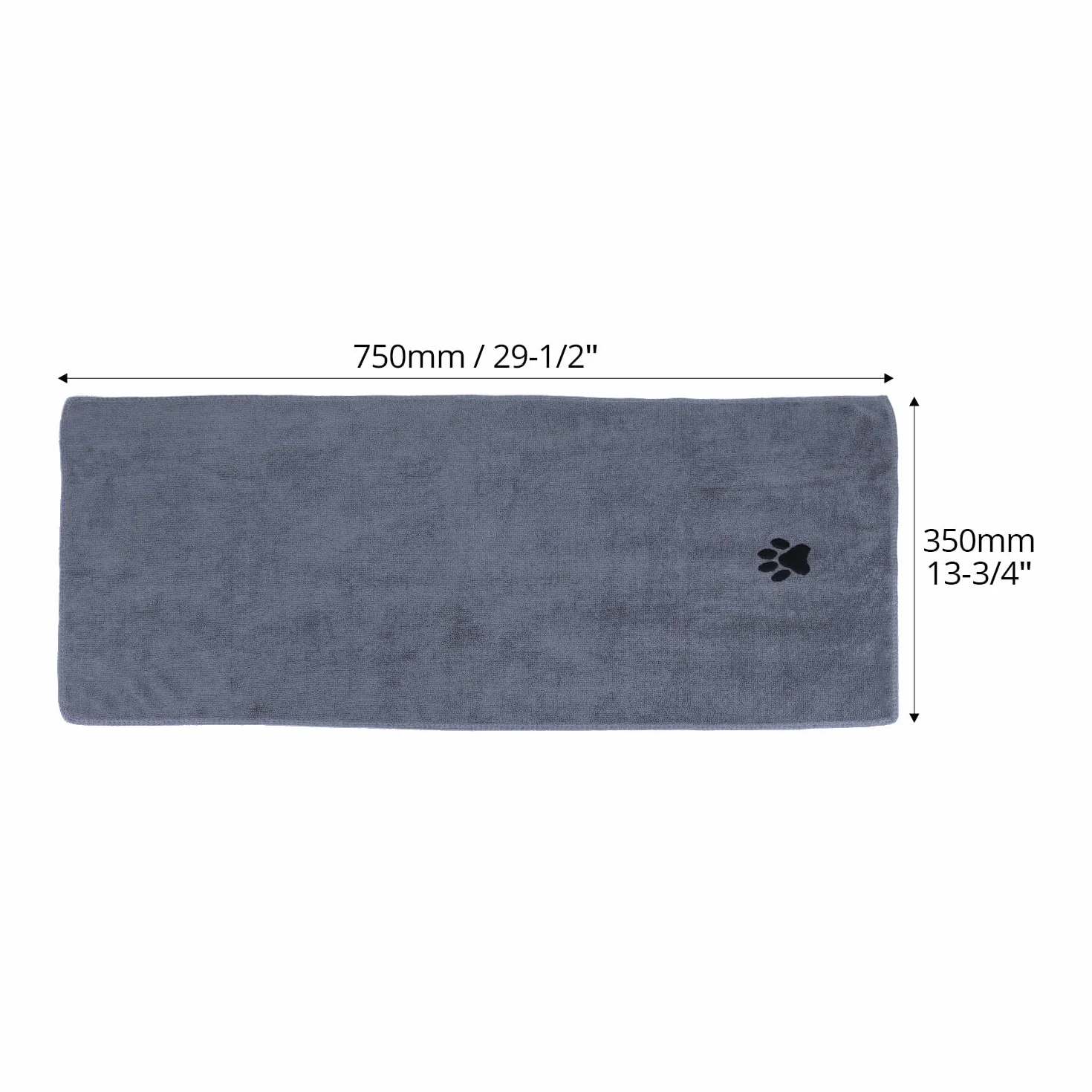 QWORK 2-częściowy zestaw ręczników dla psów 75x35 cm mikrofibra szary