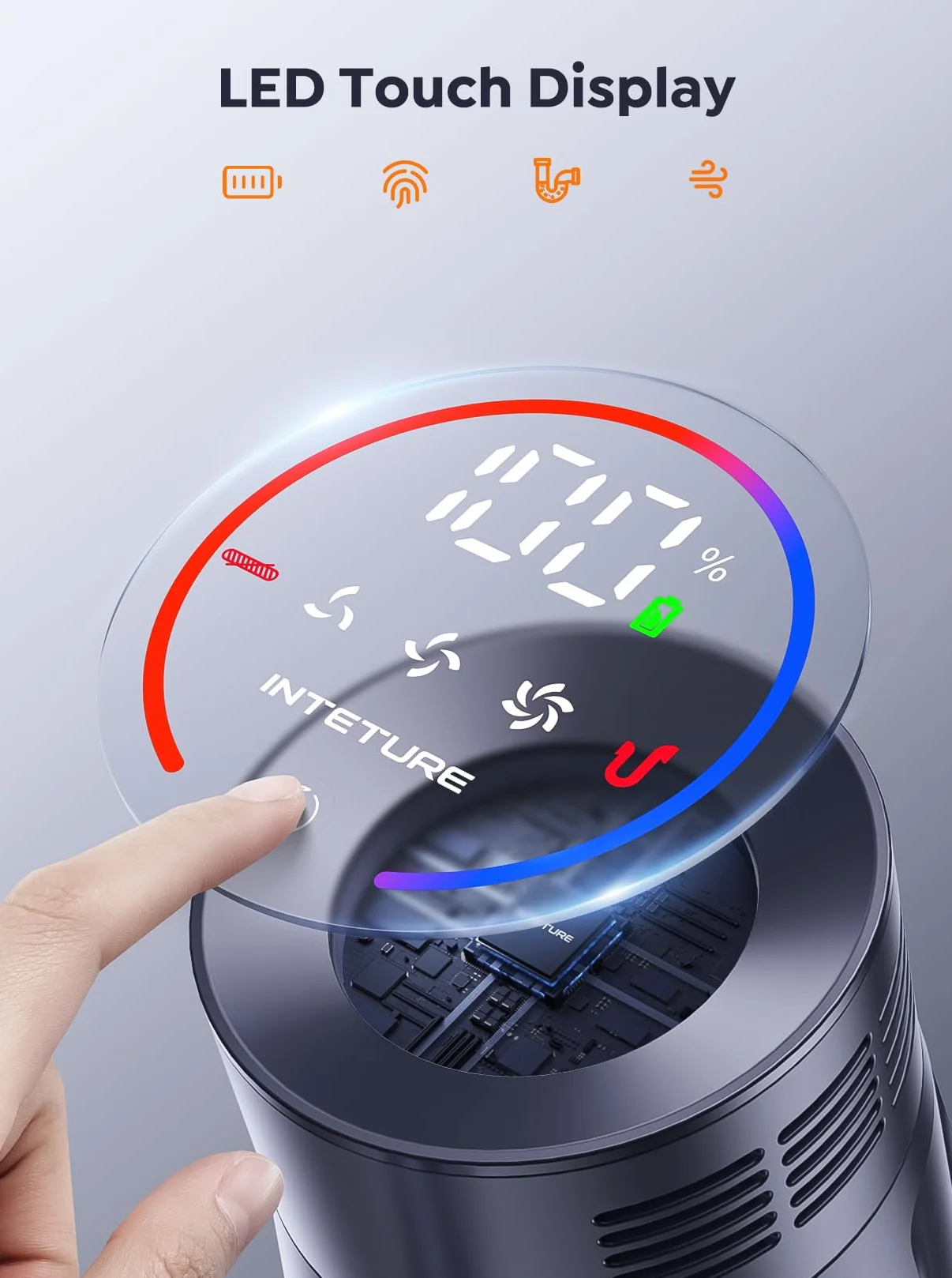 INTETURE Bezprzewodowy odkurzacz elektryczny 45 kPa 550 W 60 min