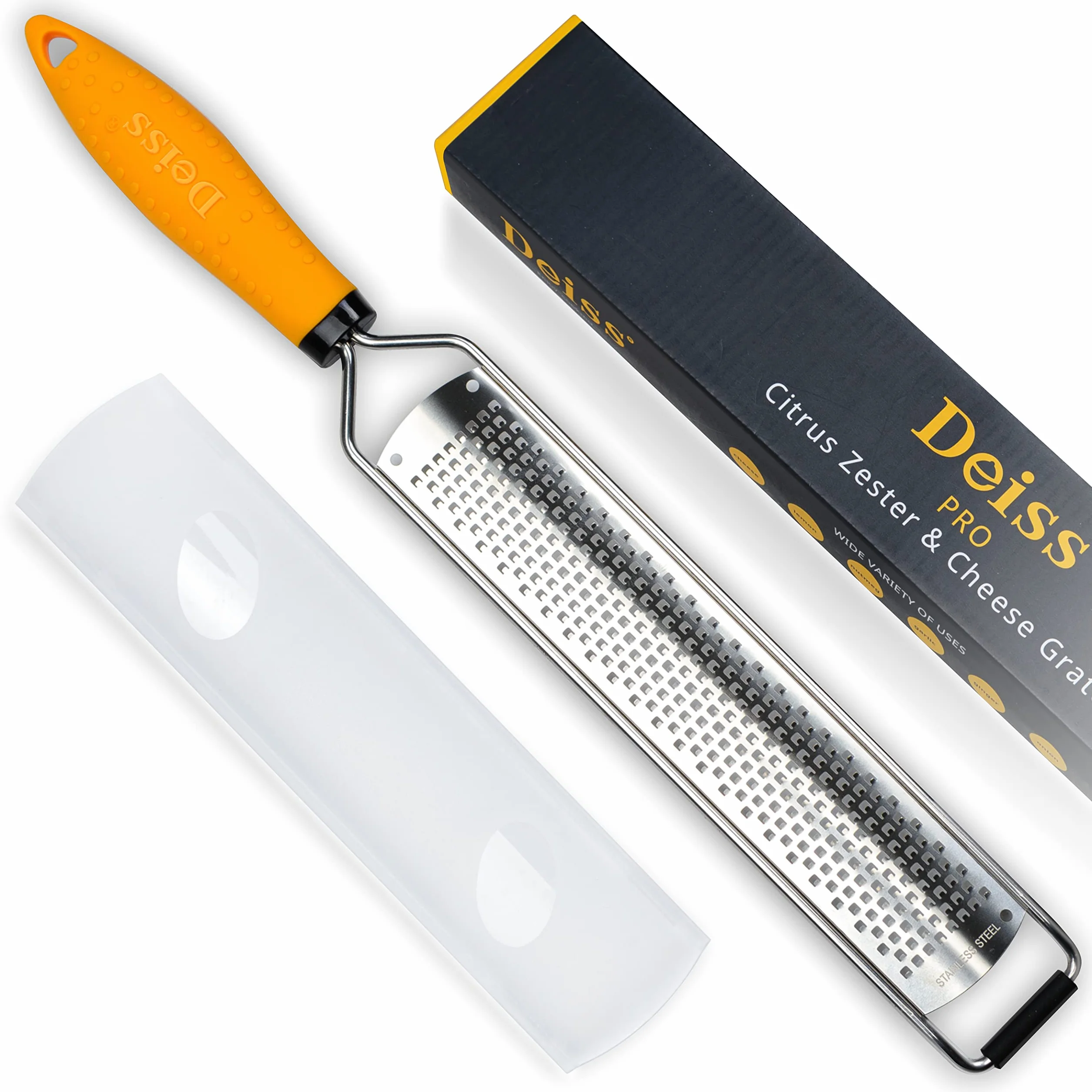 Deiss PRO Citrus Zester Tarka do sera ze stali nierdzewnej, przystosowana do mycia w zmywarce (Pomarańczowy)