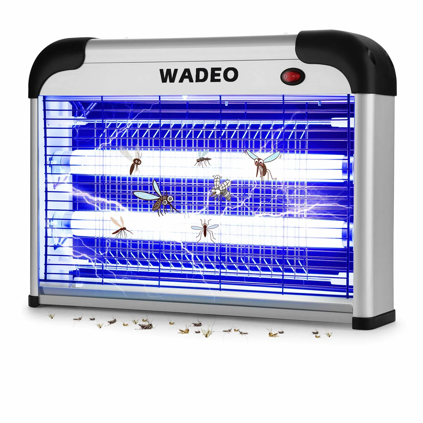 WADEO Elektryczna pułapka na owady, 20 W, lampa przeciw komarom, ochrona przed komarami, bez środków chemicznych, ze światłem LED, pułapka na muchy, pułapka na muchy, lampa do zawieszenia, nadaje się
