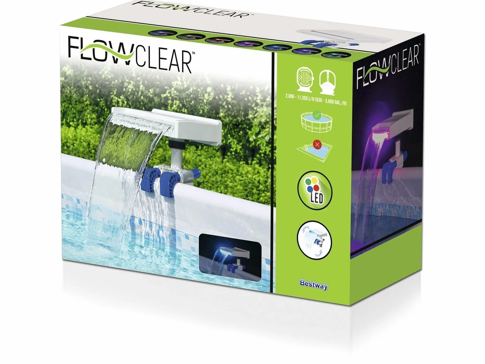 Bestway Wodospad LED, 34,5 x 24 x 32 cm, niebiesko-biały