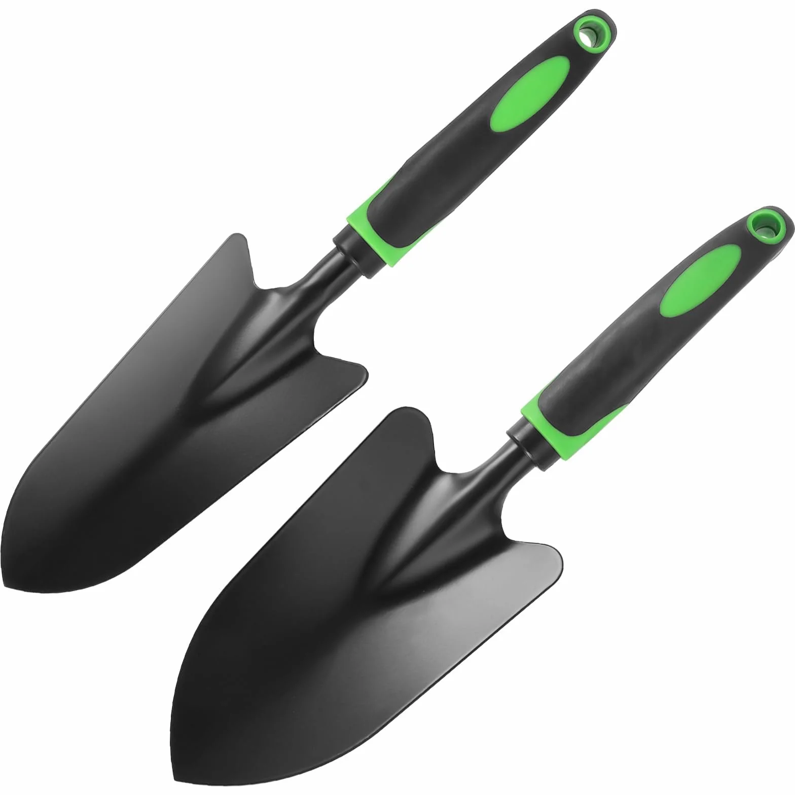 2 x łopatka do kwiatów, kielnia ogrodowa i szerokość dłoni, szpiczasta łopata do ogrodu, na balkon, długość 32 cm, wytrzymała głowica stalowa/uchwyt z tworzywa sztucznego, zestaw małych