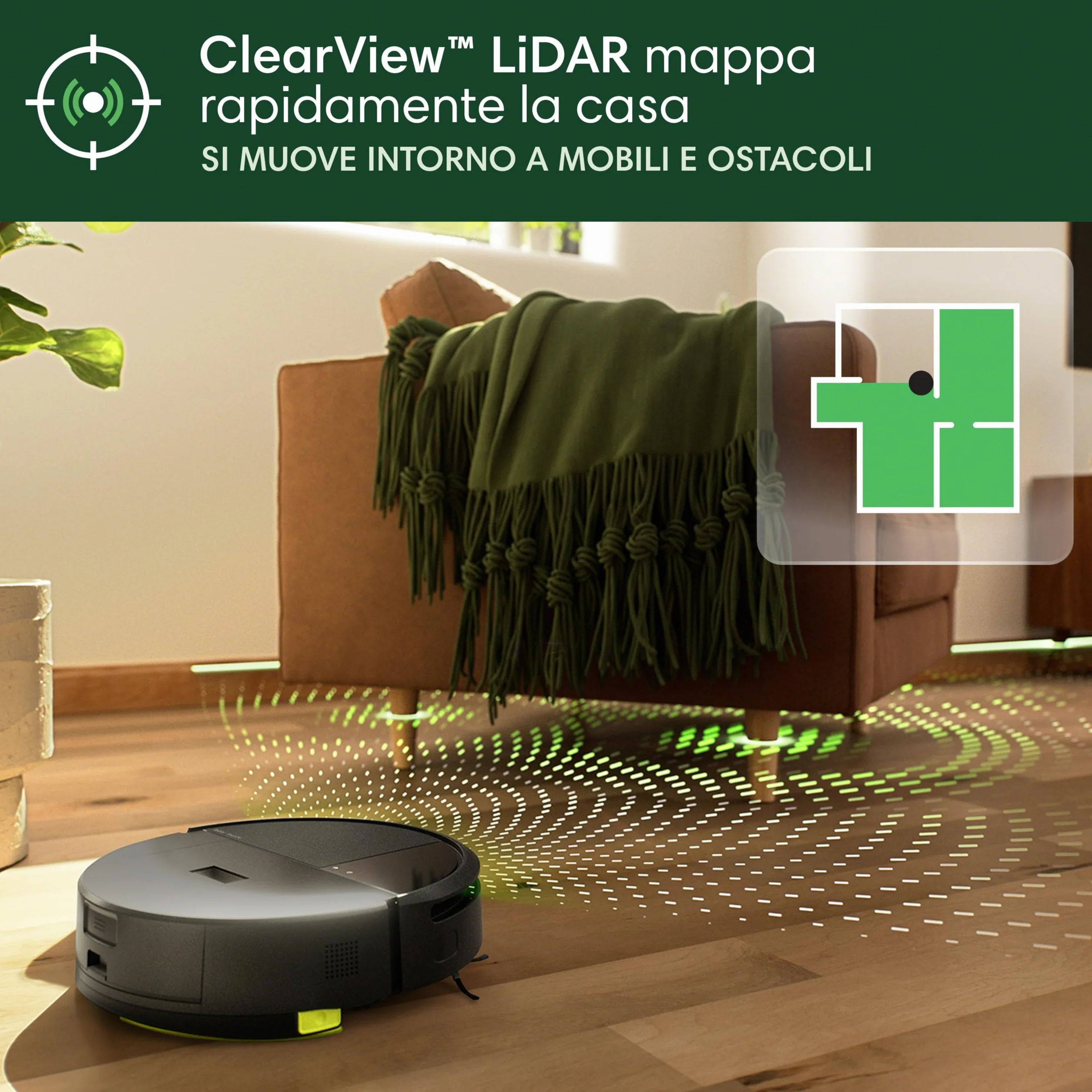 iRobot Roomba 205 DustCompactor Combo Robot - Automatycznie zagęszcza zanieczyszczenia wewnątrz robota do 60 dni - Clearview LiDAR - 7KPa - Ładuje i wznawia pracę - SmartScrub - Czarny