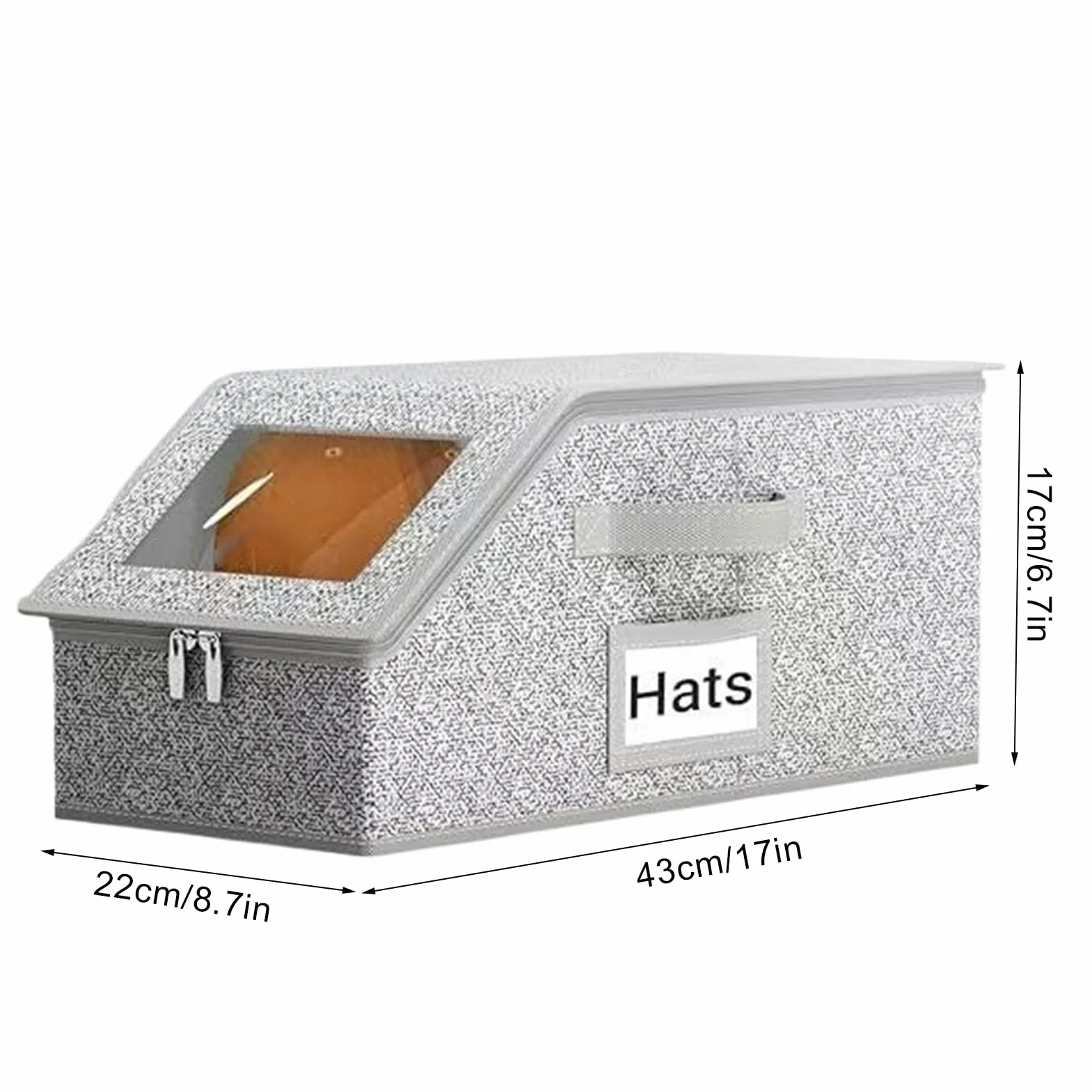 Baseball Hat Storage Organizer, Clear Display Case, Holds 24 Hats, Large Capacity Transparent Lid Containers, 43×22×17cm, Ideal for Closet Organization, Home Storage Solution