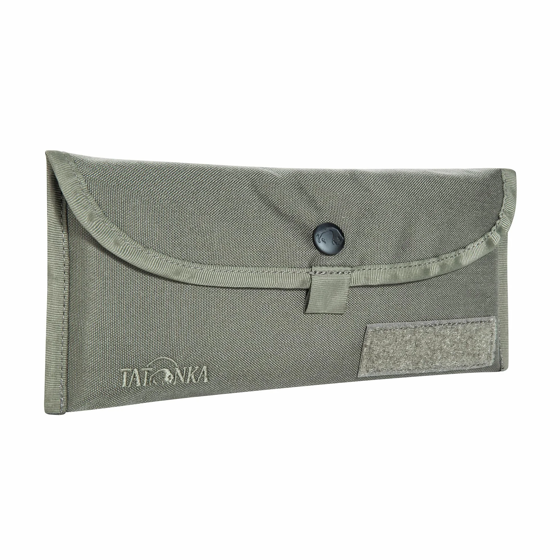 Tatonka Torba na sztućce BC - wytrzymała torba do przechowywania z materiału Cordura na sztućce outdoorowe - 25 x 11 cm, Stone Grey Olive, 25 x 11 cm, Kieszeń na sztućce z zatrzaskiem i szlufkami
