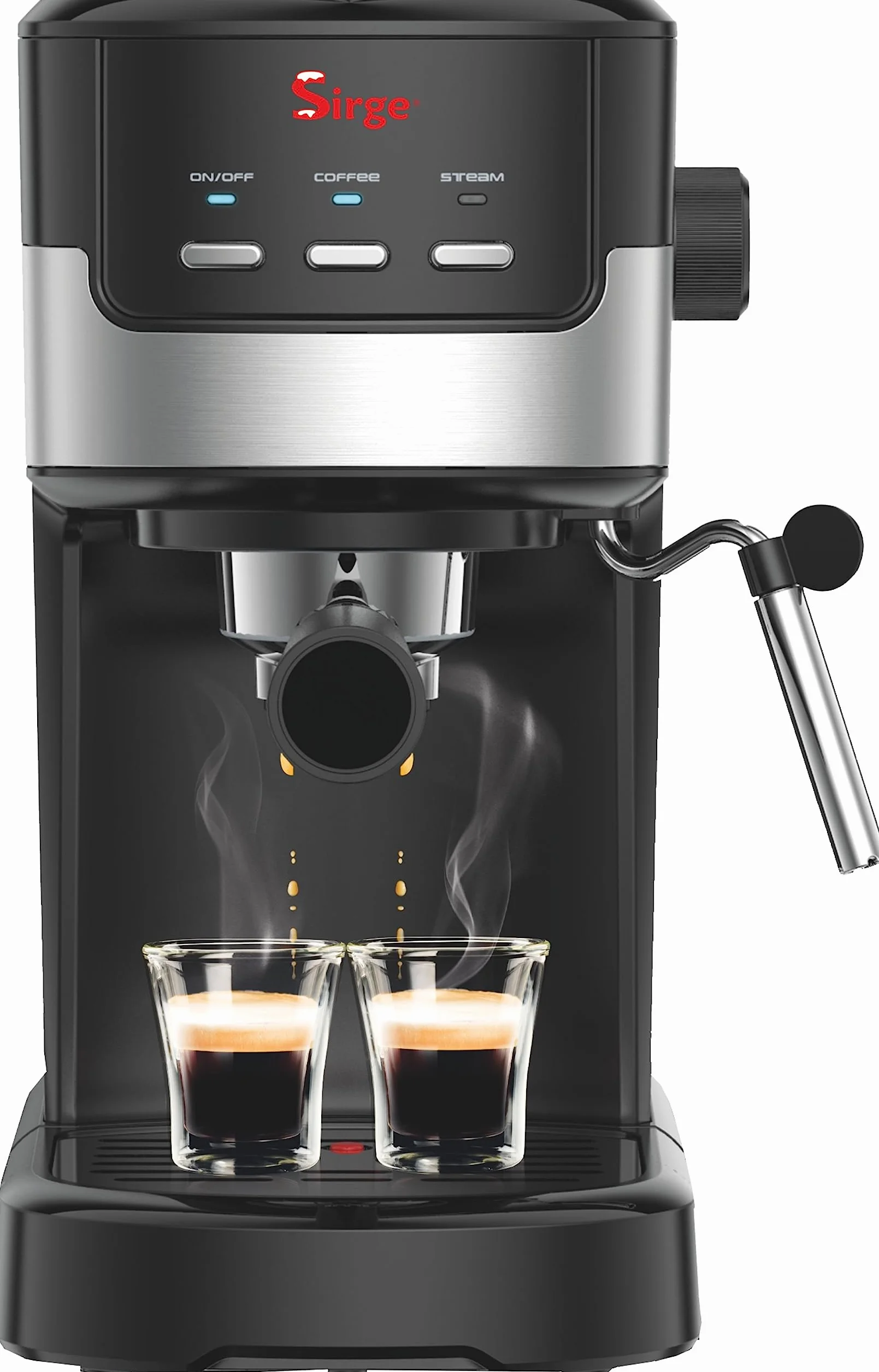 Sirge CREMAEXPRESSO ekspres do kawy espresso i cappuccino 1100 W 15 barów 1,25 l czarna