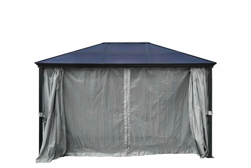 Jet-Line® | Alu Pawilon 3 x 4 m | Pergola z zadaszeniem | Pawilon ogrodowy Taneo | 3 x 4 m | Aluminiowa rama | z nieruchomym dachem | kolor antracytowy | do ogrodu | zadaszenie | stabilny ogrodowy