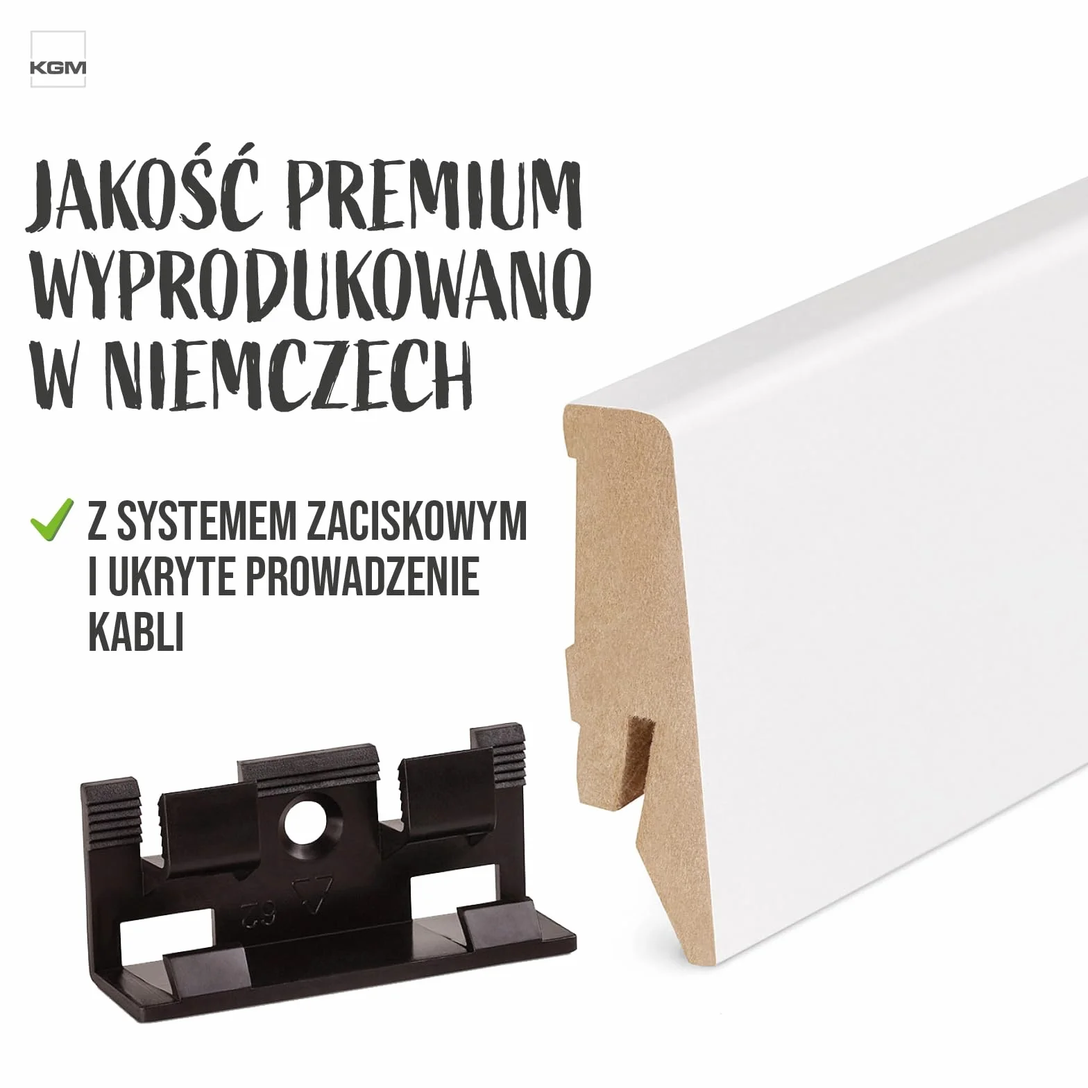 KGM Łączniki do Listwy Przypodłogowej MEGA-Profil (20 x 58 mm) biały - Wymiary: 20 x 58 mm - 2 Sztuki