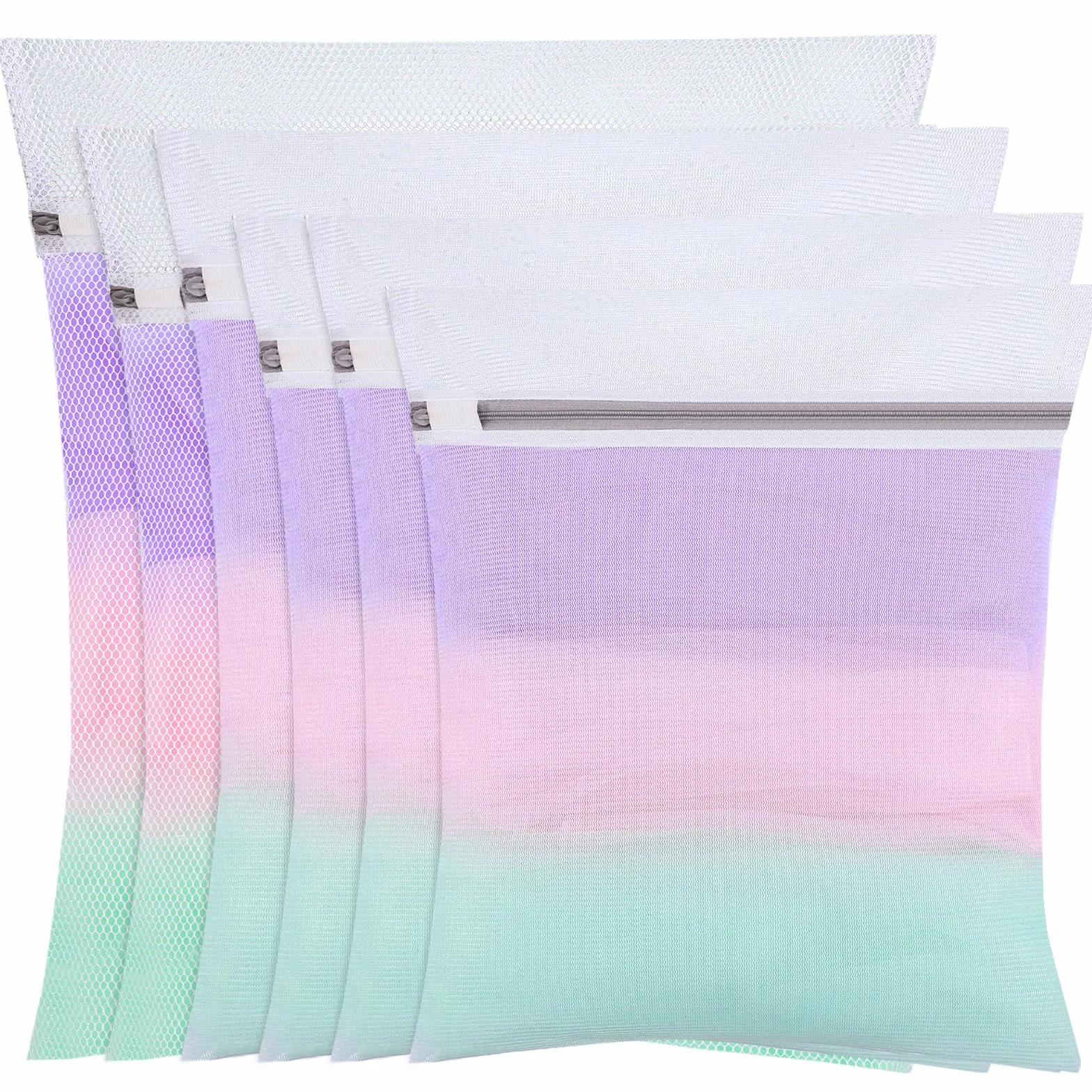 Dntorx 6 sztuk siatek do prania do pralki, woreczek do prania w 4 rozmiarach, torba do prania Laundry Bag z zamkiem błyskawicznym na koszule, sweter, płaszcze, jeansy, bieliznę, ubrania dla dzieci