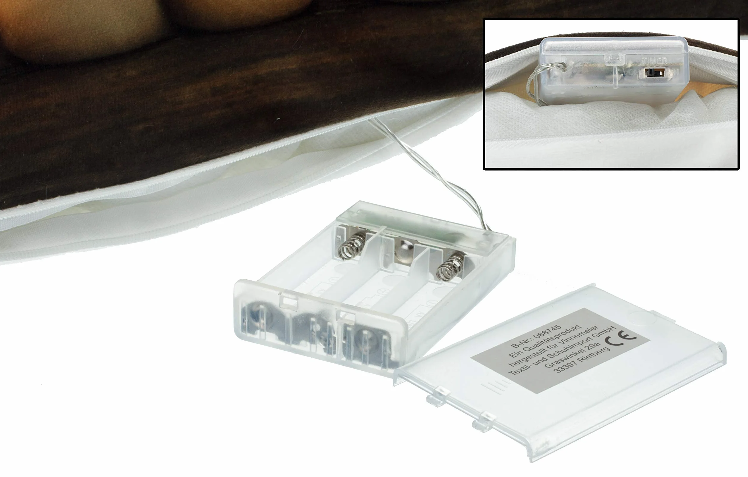 Brandsseller LED podświetlana pętla drzwiowa z timerem, poduszka antyprzepływowa, dekoracyjna 90 x 20 cm