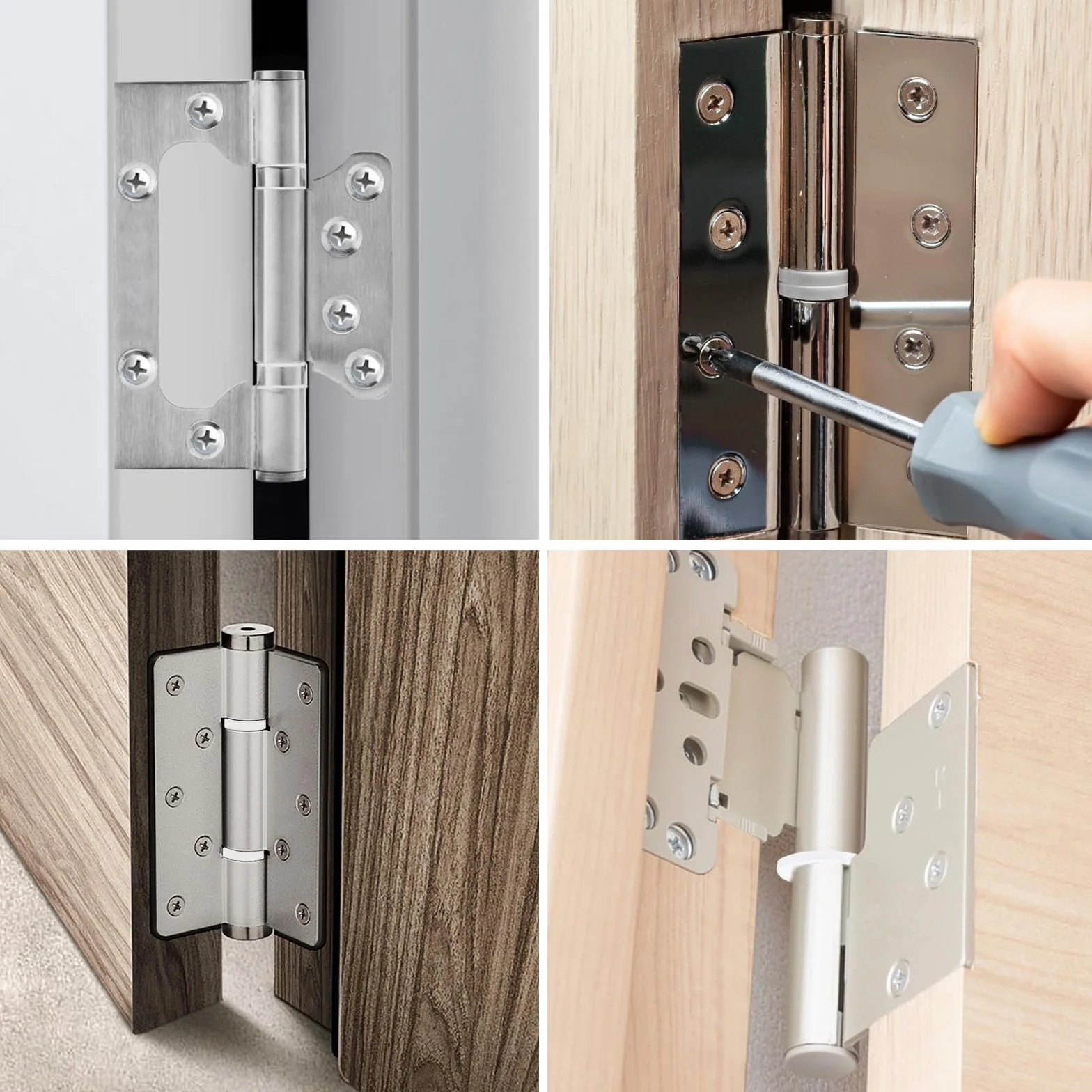 60 sztuk pierścieni do drzwi pokojowych, podkładki z tworzywa sztucznego 15 mm x 10,2 mm, do standardowych drzwi pokojowych, podkładek, zawiasów drzwiowych (1 mm, 30 szt. i 2 mm, 30 szt.)