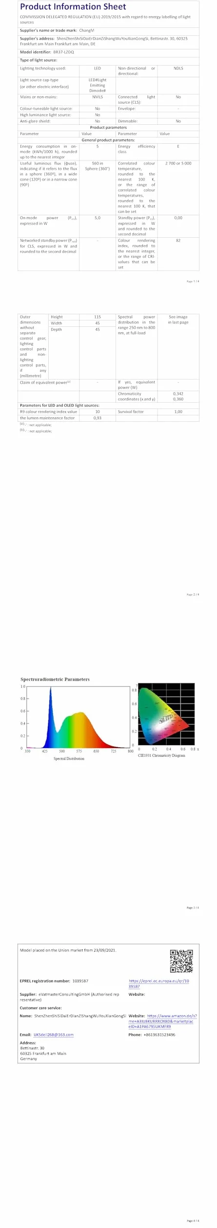 ChangM Lampa LED E14 RGBW 2700 K zestaw 6 diod LED zmieniających kolor żarówki 5 W (zastępuje 40 W), możliwość przyciemniania kolorów żarówki LED, zmiana kolorów z pilotem zdalnego sterowania, RGB i
