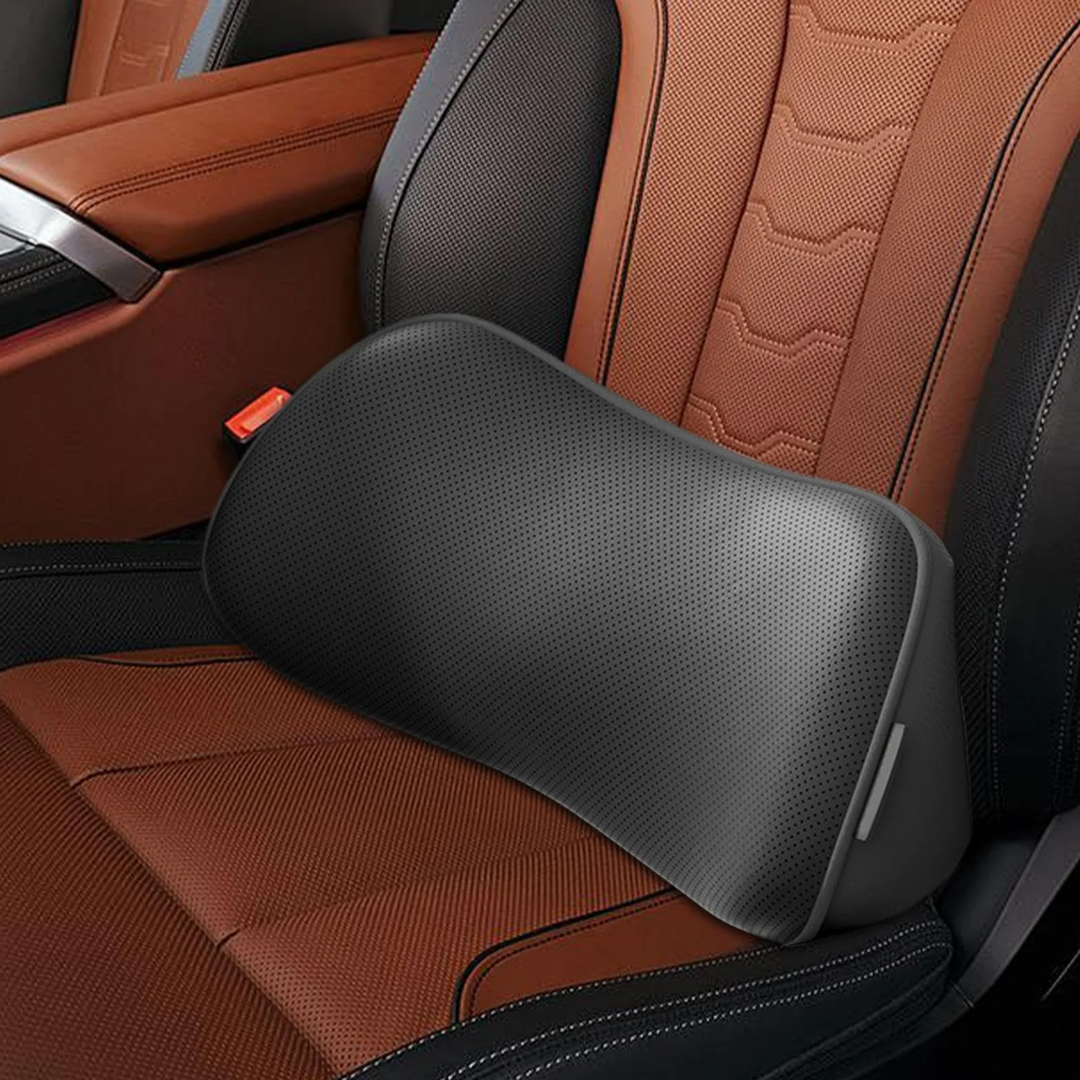 Ergonomic Lumbar Pillow - Car and Chair Back Support | Memory Foam with Adjustable Strap, Non-Slip Cushion Perfect for Driving, Office Chair, Home Seat, Lower Back Reliefs