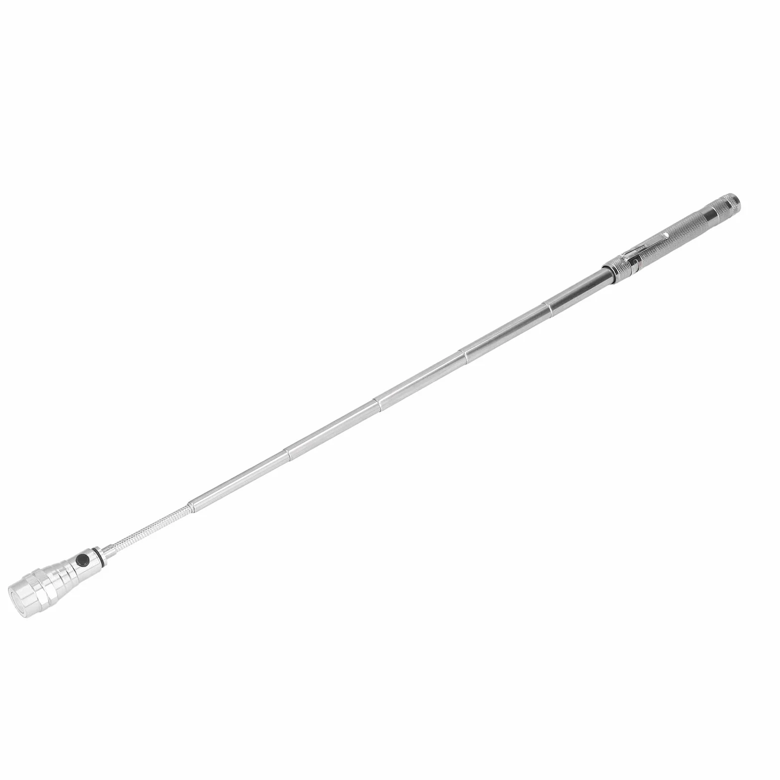 Przenośny chwytak magnetyczny, kij obrotowy o 360 stopni Kompaktowa dioda LED ze stopu aluminium do naprawy samochodów(Srebro)