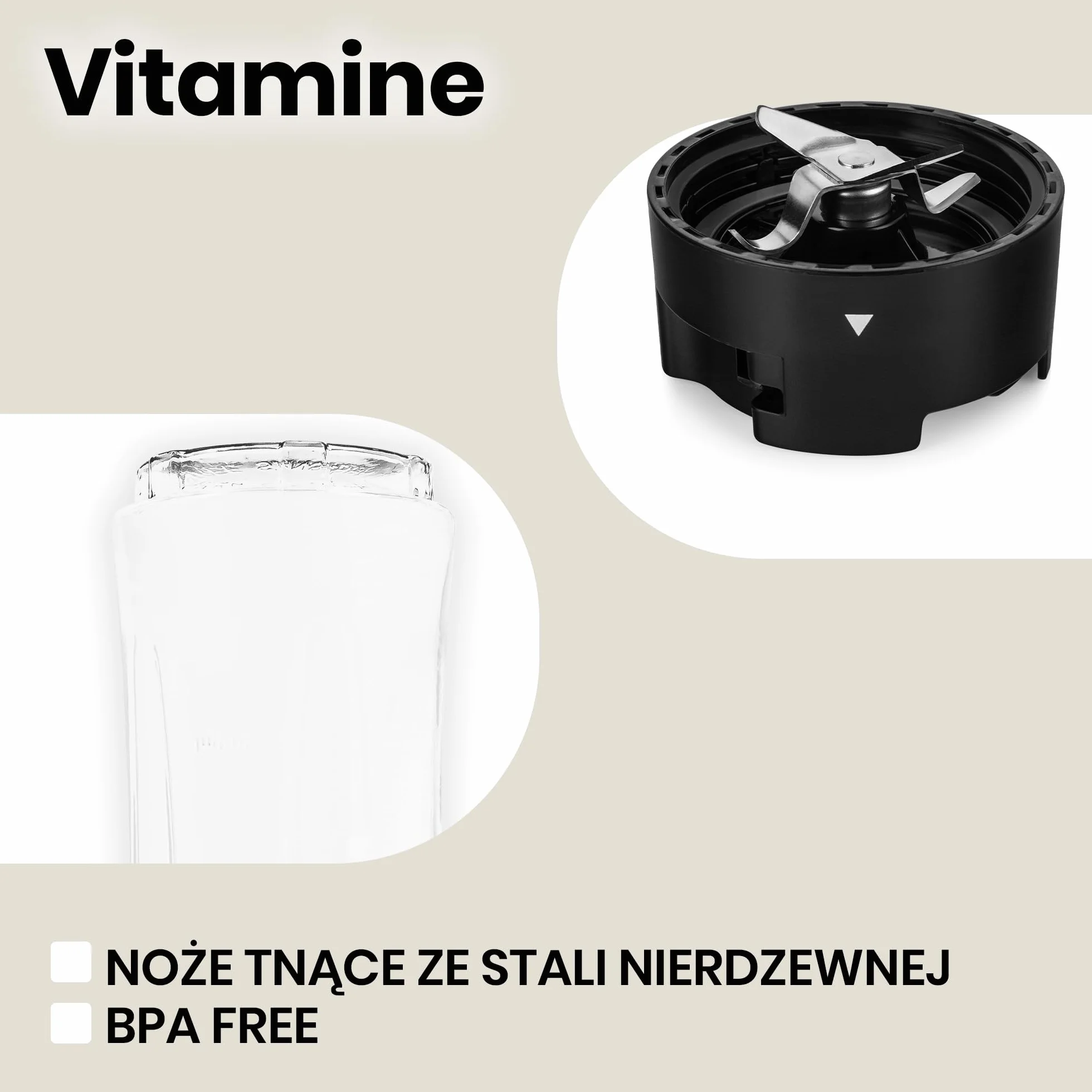 ZEEGMA Vitamine blender 4w1, mikser, młynek do kawy, silnik 1050W, dewa zestawy noży, duży kielich 1l, 2 bidony 600ml, metalowa obudowa, system ThermoFuse, tryb pulsacyjny, BPA free