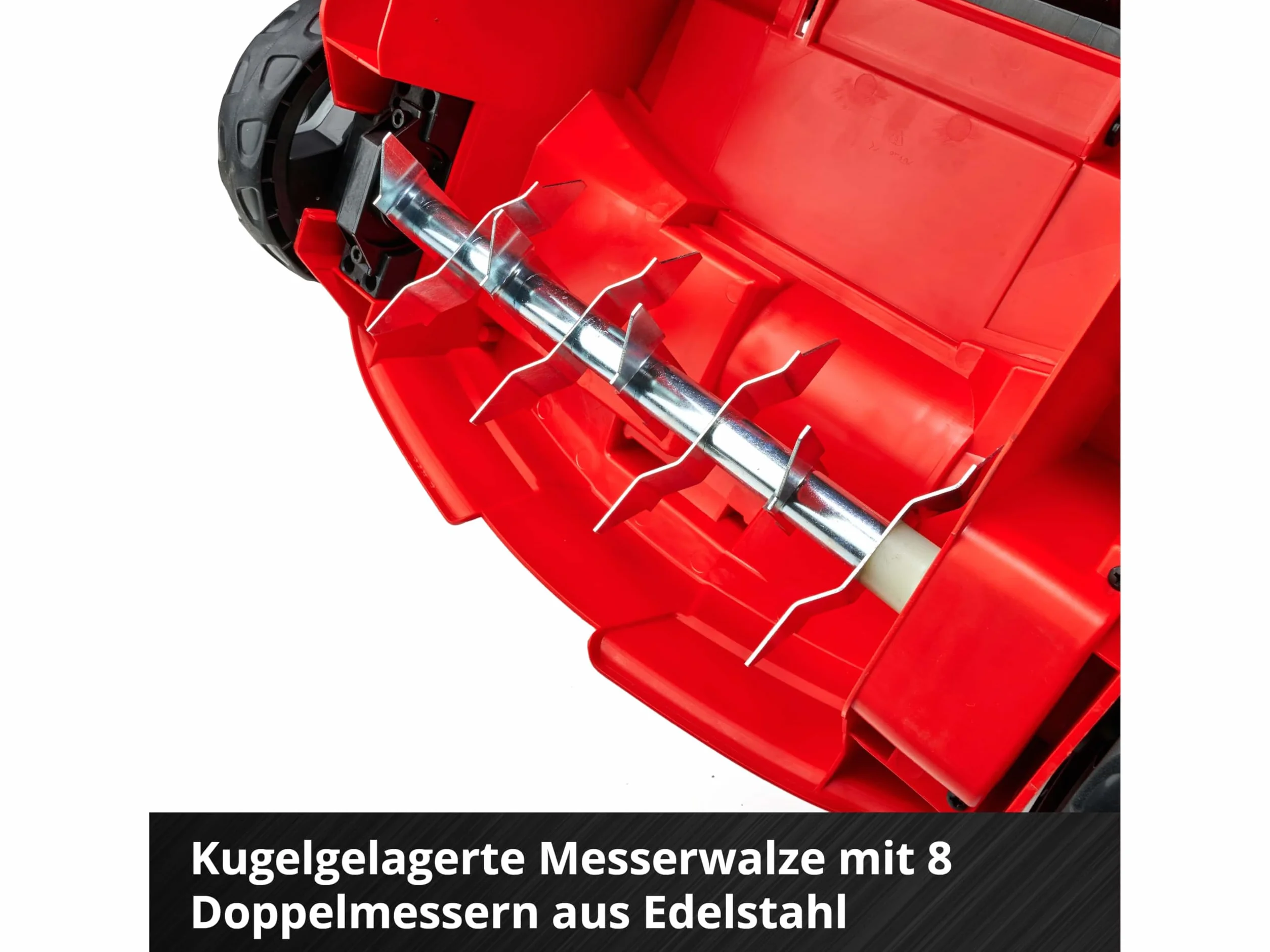 Einhell Wertykulator akumulatorowy GC-SC 36/31 Li-Solo Power X-Change (litowo-jonowy, 36 V, szerokość robocza 31 cm, rolka nożowa z łożyskiem kulkowym z 8 nożami, bez akumulatora i ładowarki)