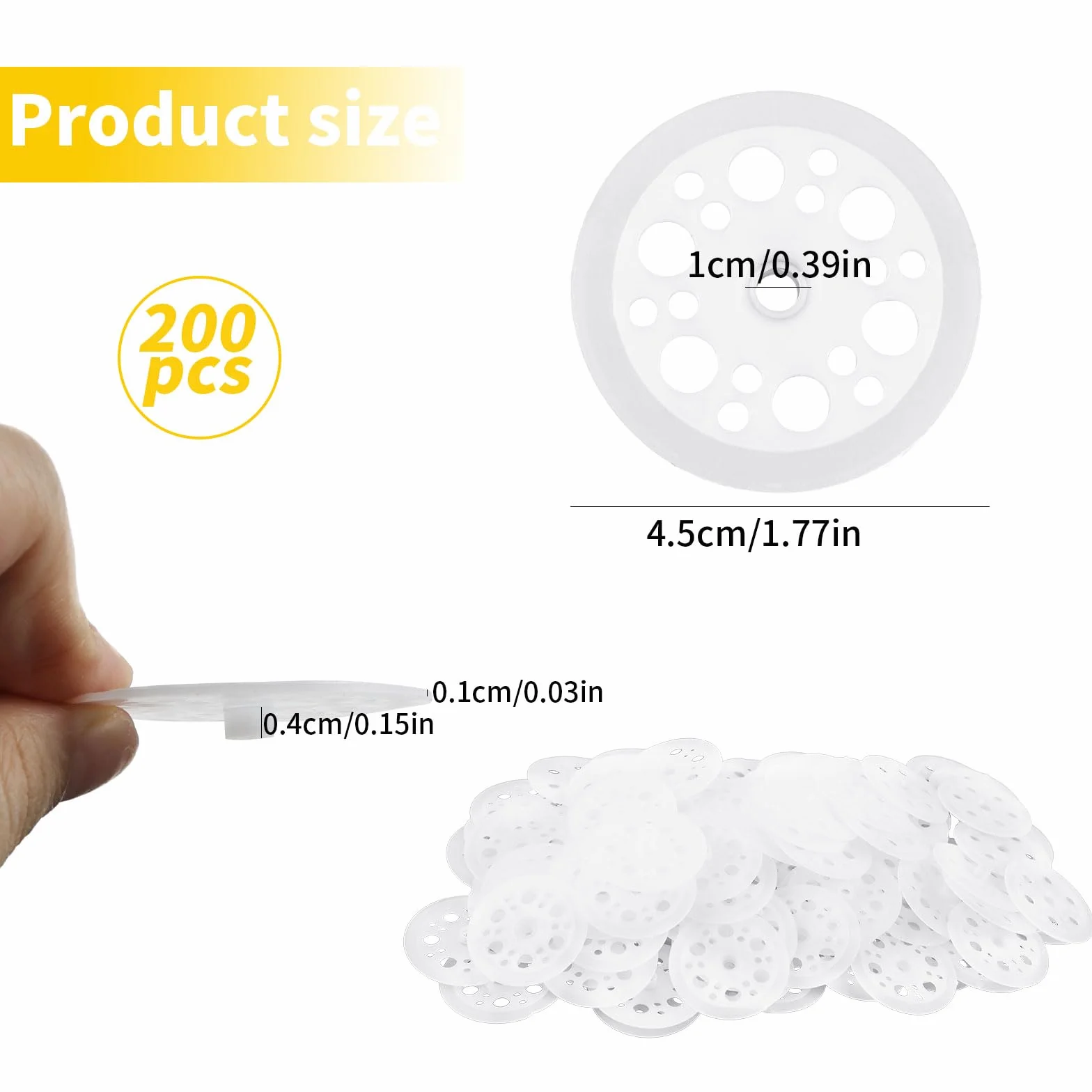 200 sztuk podkładek z tworzywa sztucznego PP podkładki 45 mm z materiału izolacyjnego dobre działanie podpierające podkładki z tworzywa sztucznego do mocowania i podparcia płyt izolacyjnych z pianki