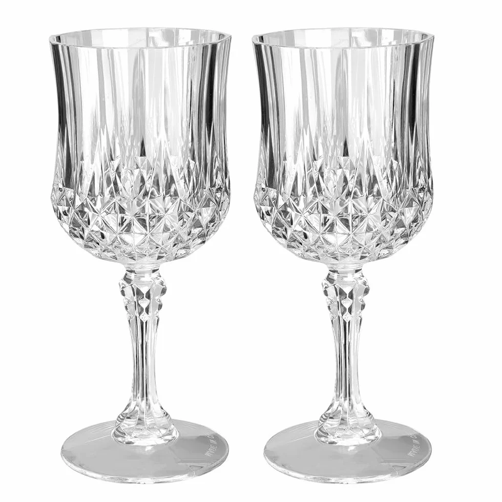 Ideen mit Herz Kieliszki do wina o wyglądzie kryształu, 200 ml plastikowe szklanki, piknik, do podróży, nietłukące się, średnica 7 cm, wysokość 16,7 cm, przezroczyste, nadają się do kontaktu z
