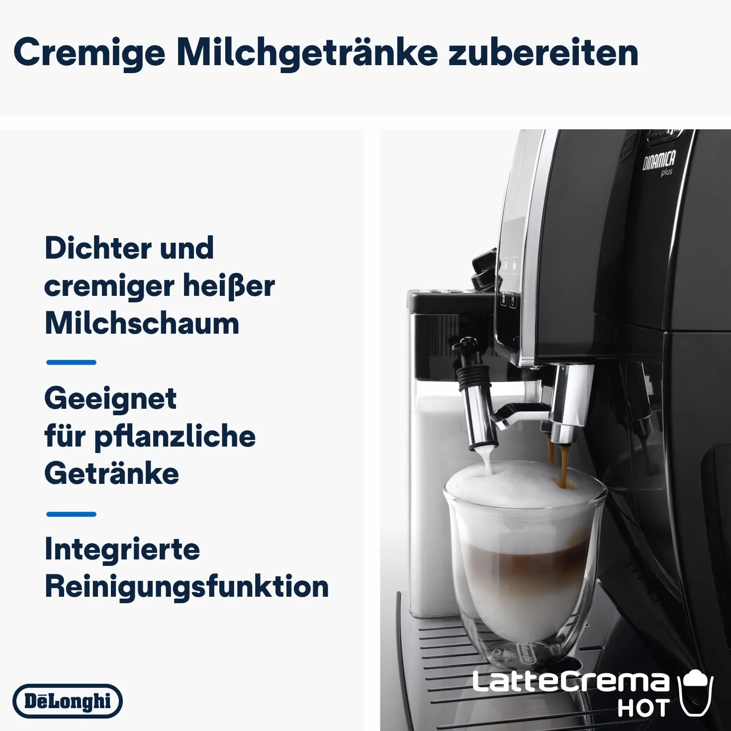 De'Longhi Dinamica Plus ECAM 370.70.B automatyczny ekspres do kawy LatteCrema, dotykowy wyświetlacz 3,5'' TFT, czarny