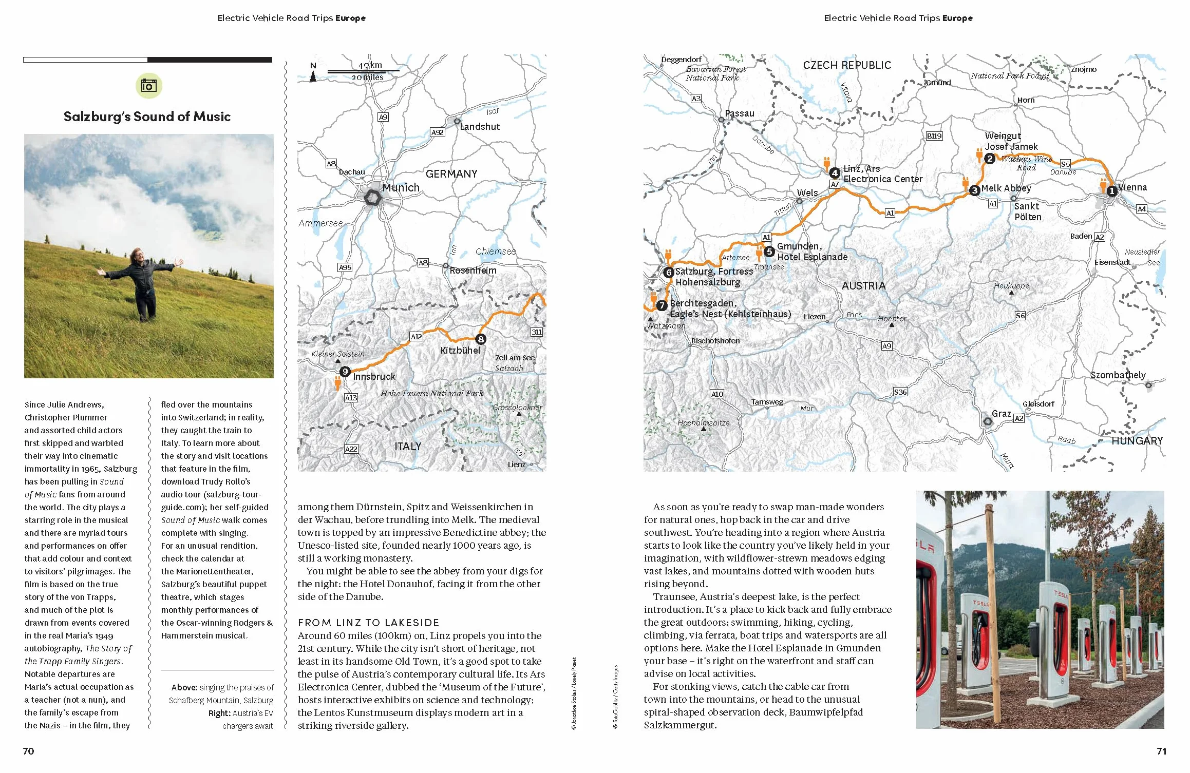 Electric Vehicle Road Trips Europe - anglais: 60 Magnificent Routes | Features Drive Overview, Plan & Prepare Guide | Find Nearby Charging Stations & Accommodation