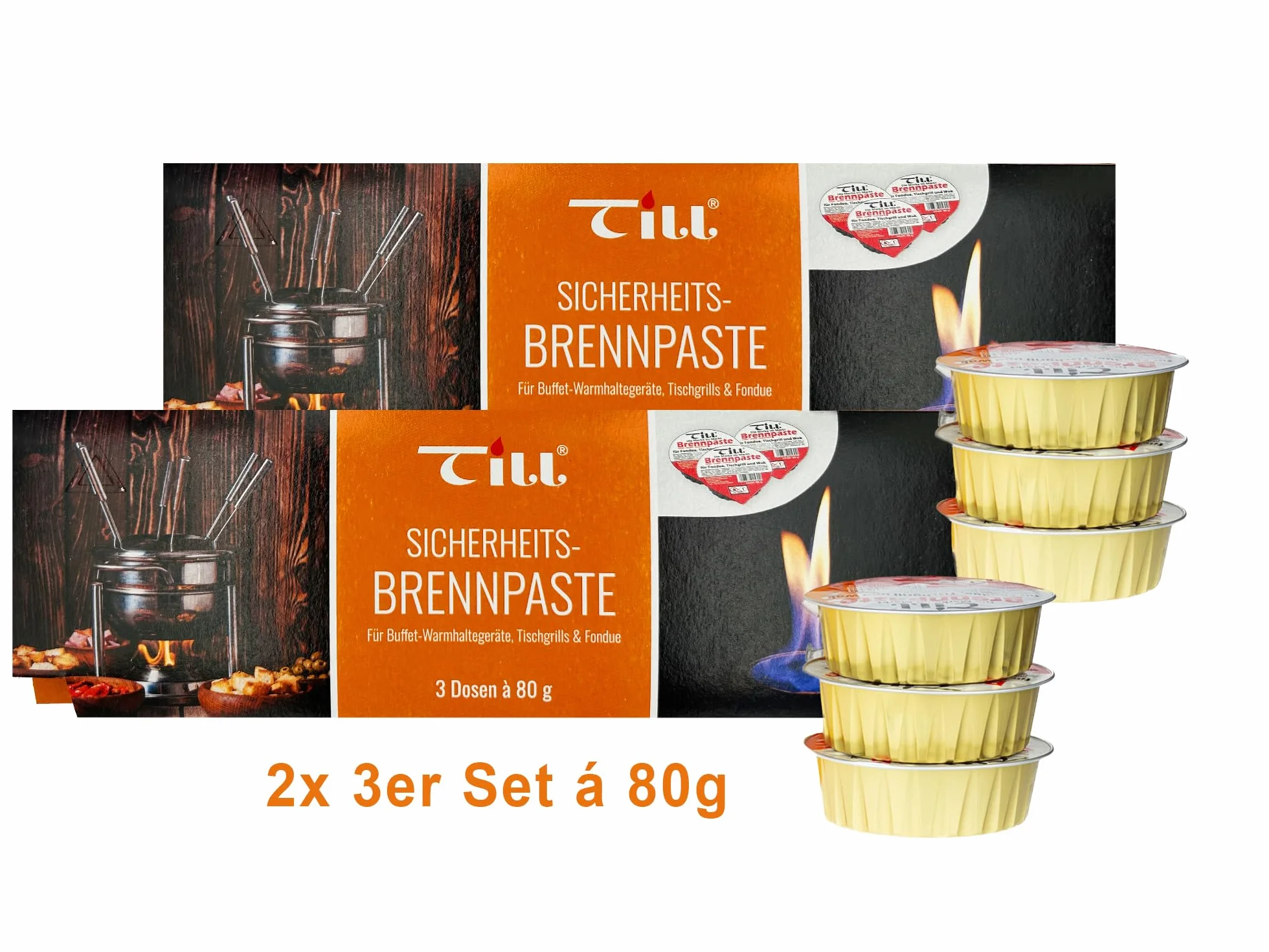 Till pasta do podgrzewaczy, 2 × zestaw 3 sztuk po 80 g (6 sztuk)
