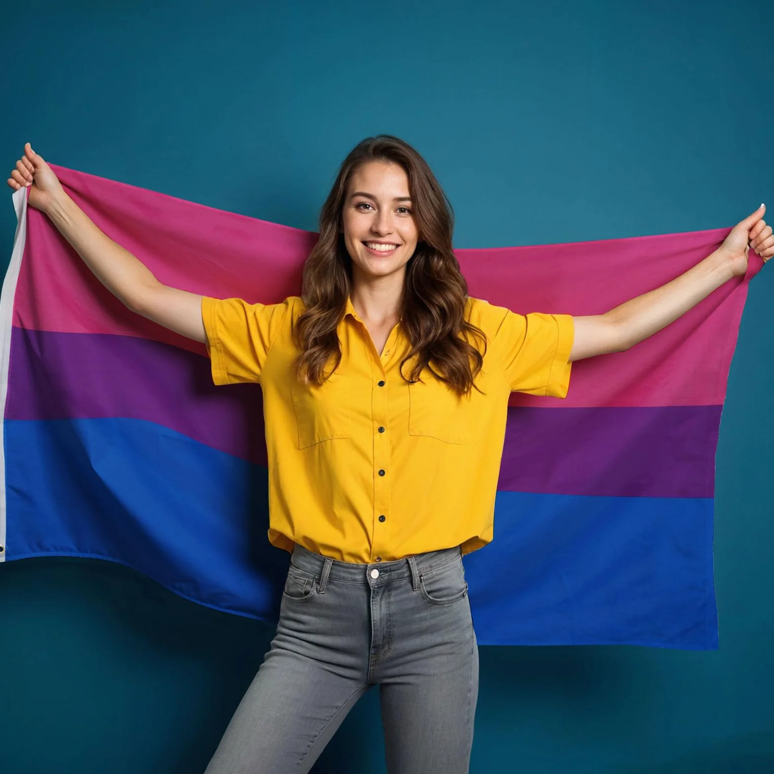 PHENO FLAGS Flaga Bi Pride - Biseksualizm flaga z mosiężnymi oczkami - 90 x 150 cm - odporne na warunki atmosferyczne flagi na maszt - 100% poliester