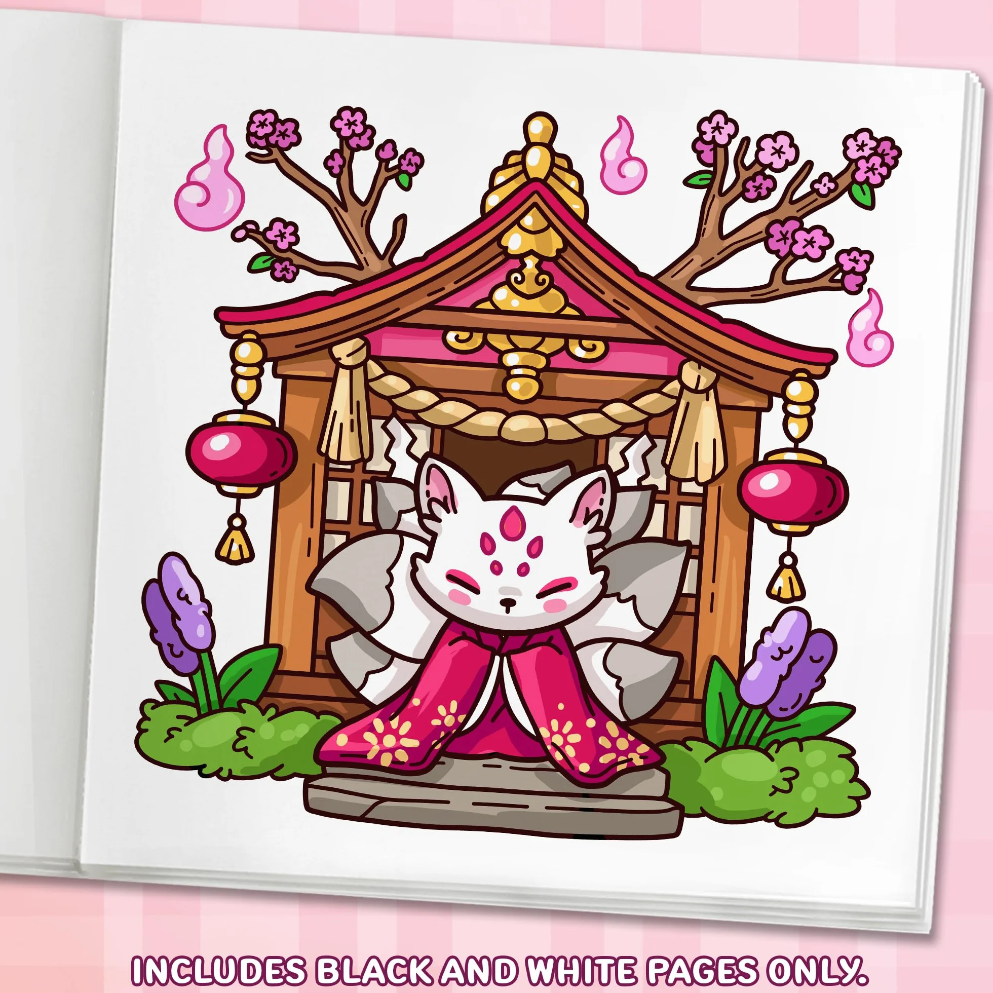 Cozy Japan: Cute Coloring Book for Adults and Teens with Charming Characters and Delightful Japanese Scenes for Relaxation