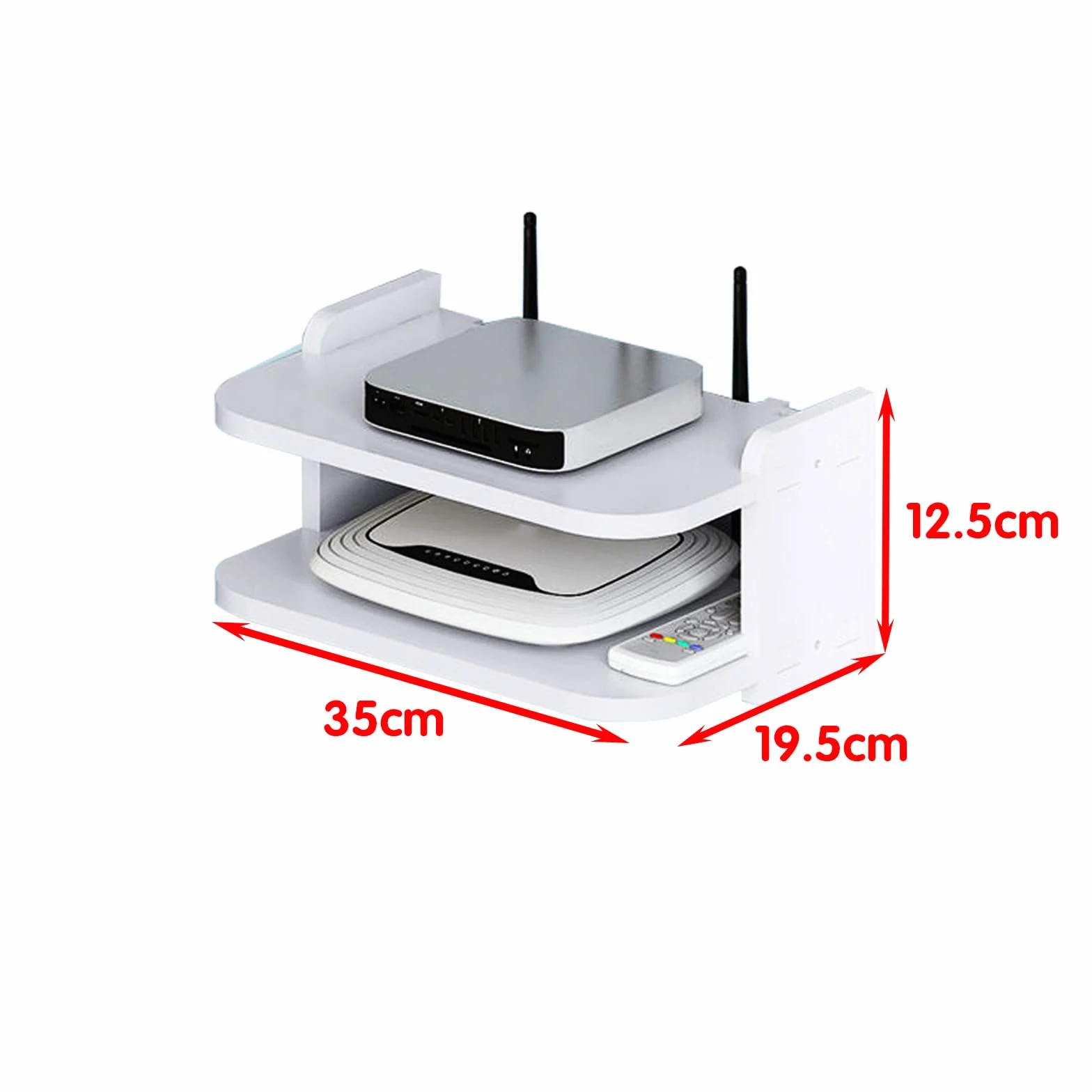 Catekro Router WiFi Storage Box, półki pływające, stojak na telewizor górny stojak ścienny wielowarstwowa półka do przechowywania, szafka pod telewizor Półki ścienne