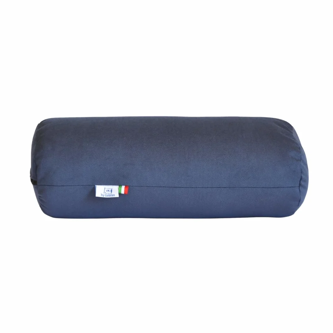 GM Podkładka pod kark, plecy i nogi, 40 x 15 cm, wyprodukowana we Włoszech, z poszewką z wodoodpornego i odpornego na zabrudzenia materiału, niebieska