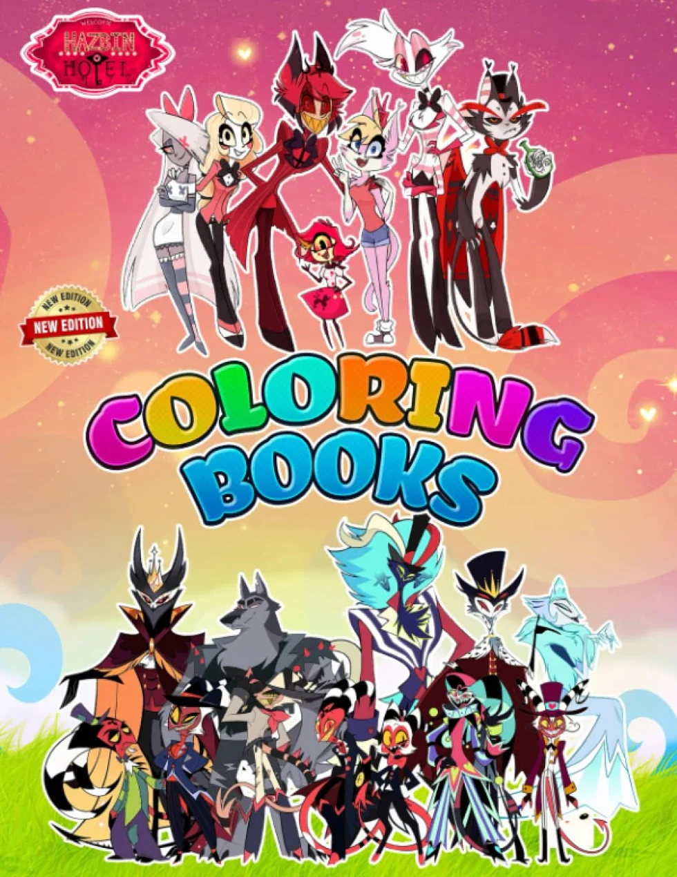 Hazbin Hotel Colouring Book Cute Character for Fan Teen Men Women: 50+ New Designs of Hazbin Hotel for All Ages Great Gifts for Kids Boys Girls Ages ... And Unwind in Work Office, Home, School...