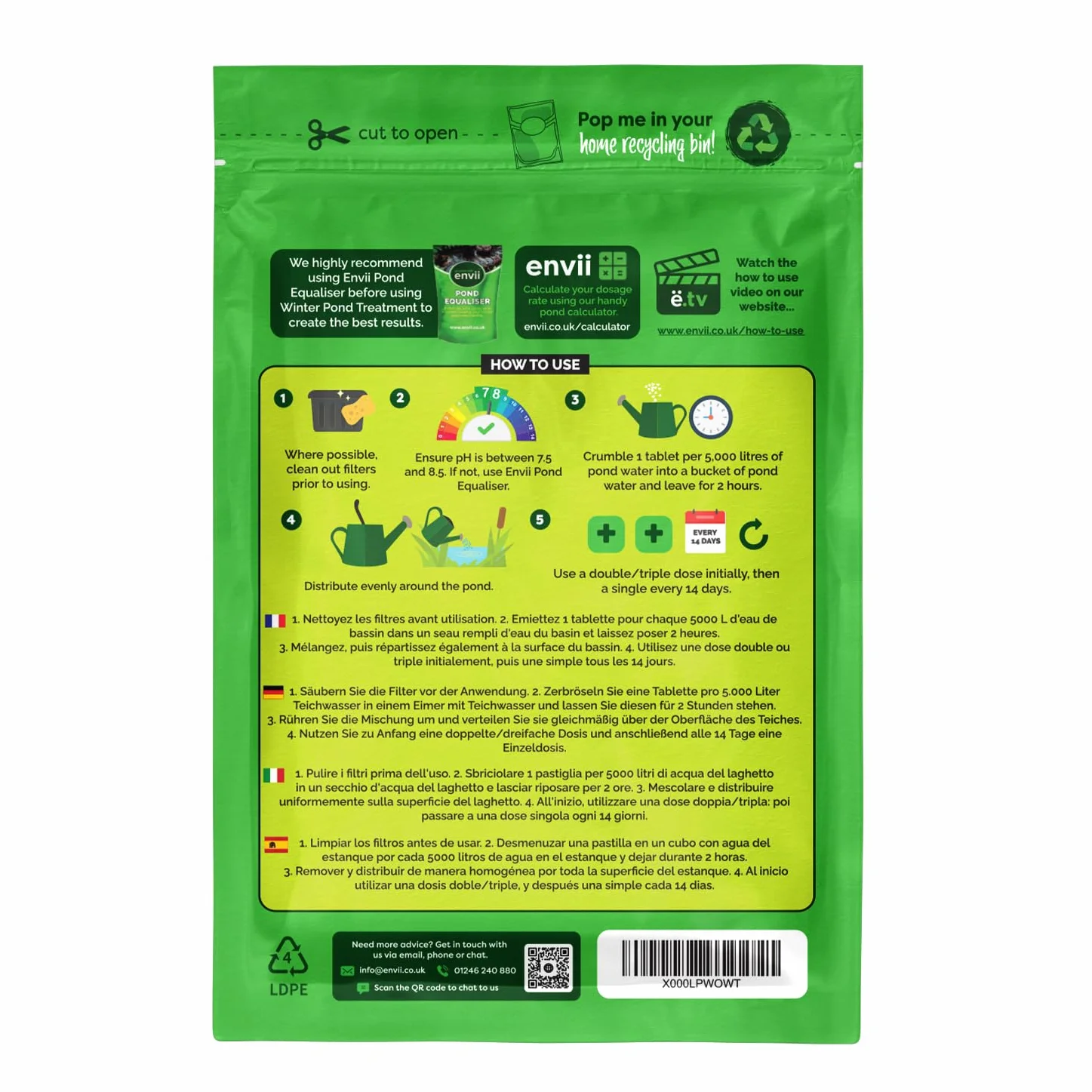 envii Winter Pond Treatment – leczenie stawu w zimie redukuje osady i poprawia przejrzystość wody – wystarcza na 45 000 litrów