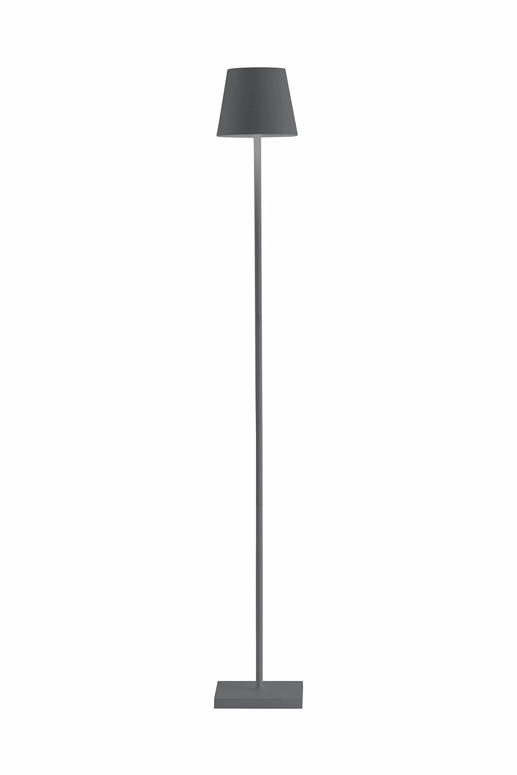 Zafferano, Lampa Poldina L, Akumulatorowa Bezprzewodowa Lampa Podłogowa ze Sterowaniem Dotykowym, do Wnętrz i na Zewnątrz, Ściemniacz, 2200-3000 K, Regulowana Wysokość 52-122 cm, Ciemnoszary
