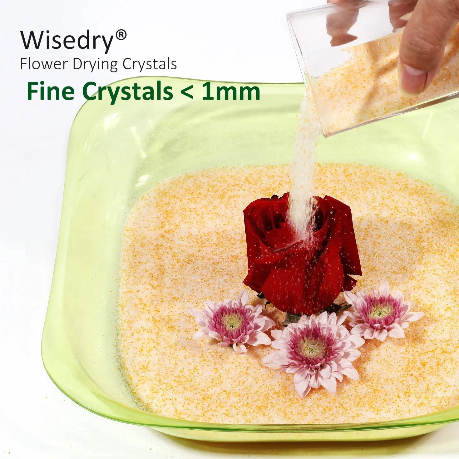Wisedry Żel krzemionkowy do suszenia kwiatów 4,5 kg, żel krzemionkowy do suszenia kwiatów, 2 opakowania po 2,3 kg każde, z wskaźnikiem, wielokrotnego użytku